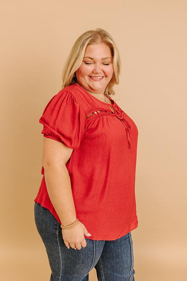 Cafe And Caramel Shift Top Curves in Crimson Product Image