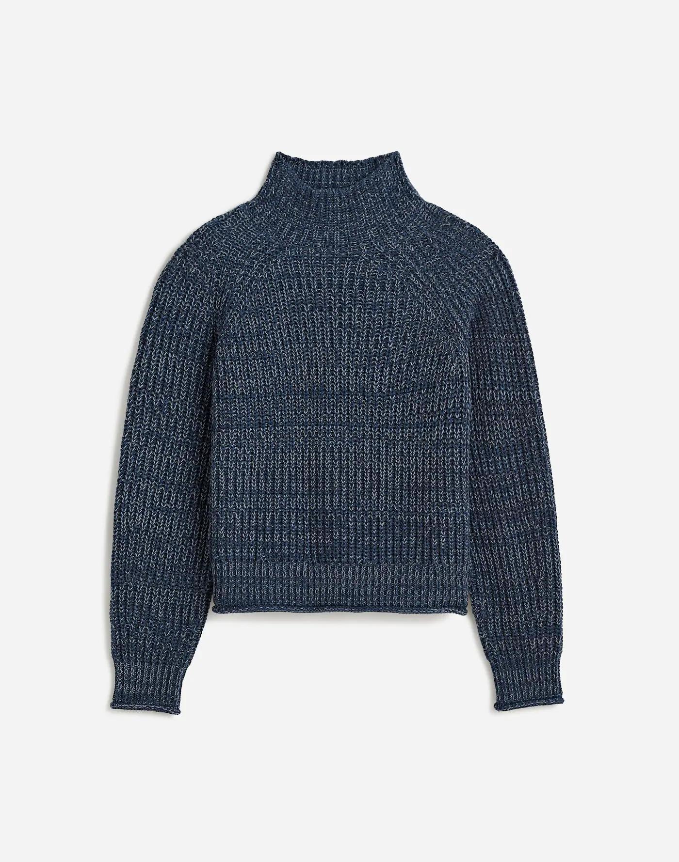 Marled Cotton Mockneck Sweater Product Image