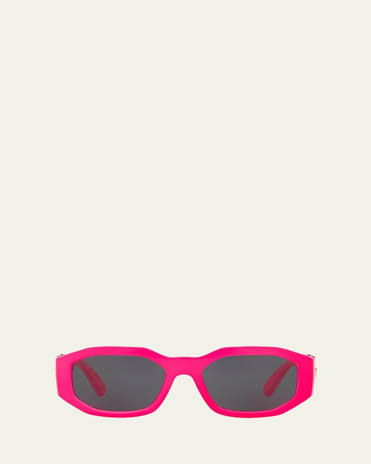 Chunky Rectangle Sunglasses w/ Logo Disc Arms Product Image