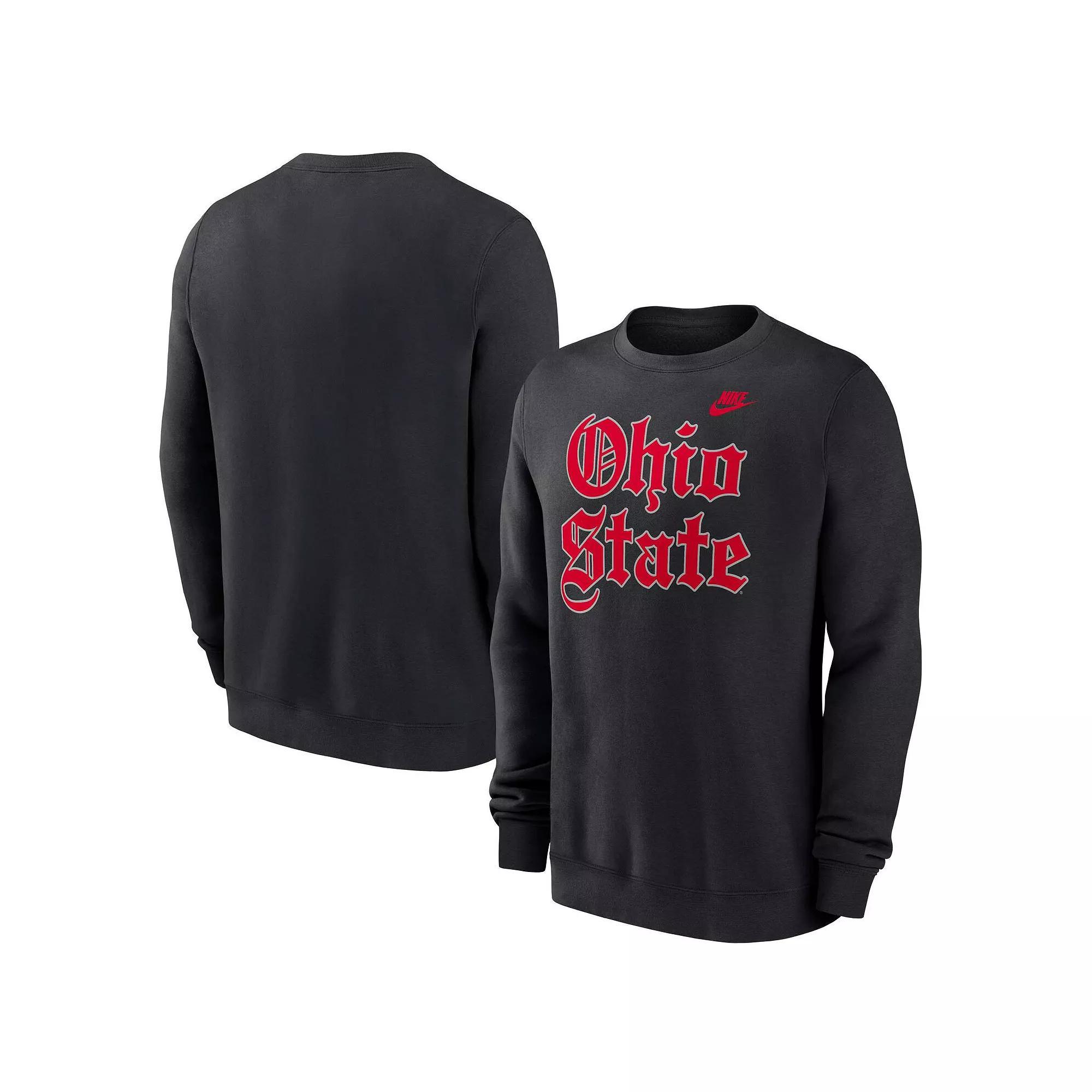 Men's Nike Black Ohio State Buckeyes Old English Fleece Sweatshirt, Size: Medium Product Image