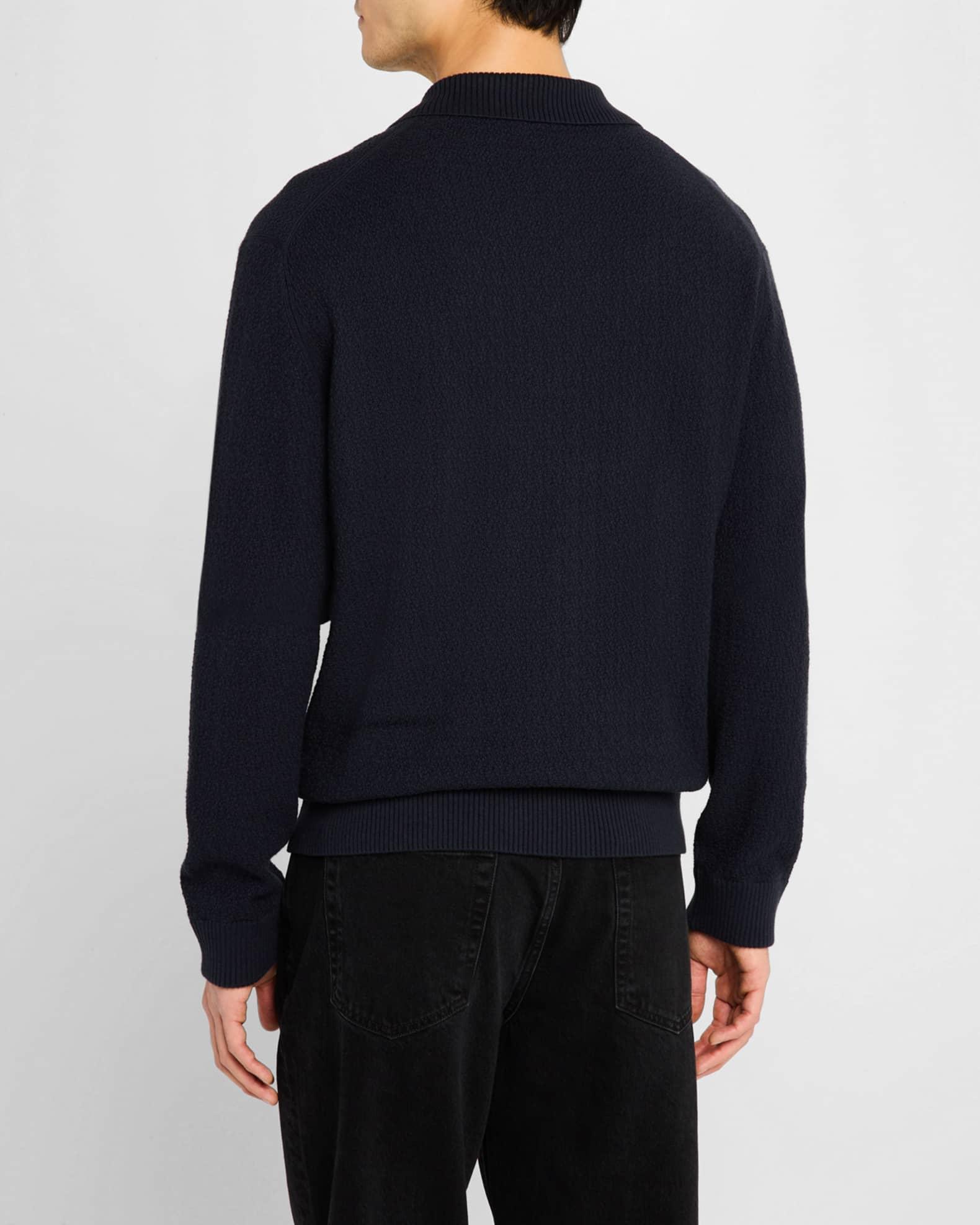 Men's Horatio Cotton and Cashmere Long-Sleeve Polo Shirt Product Image