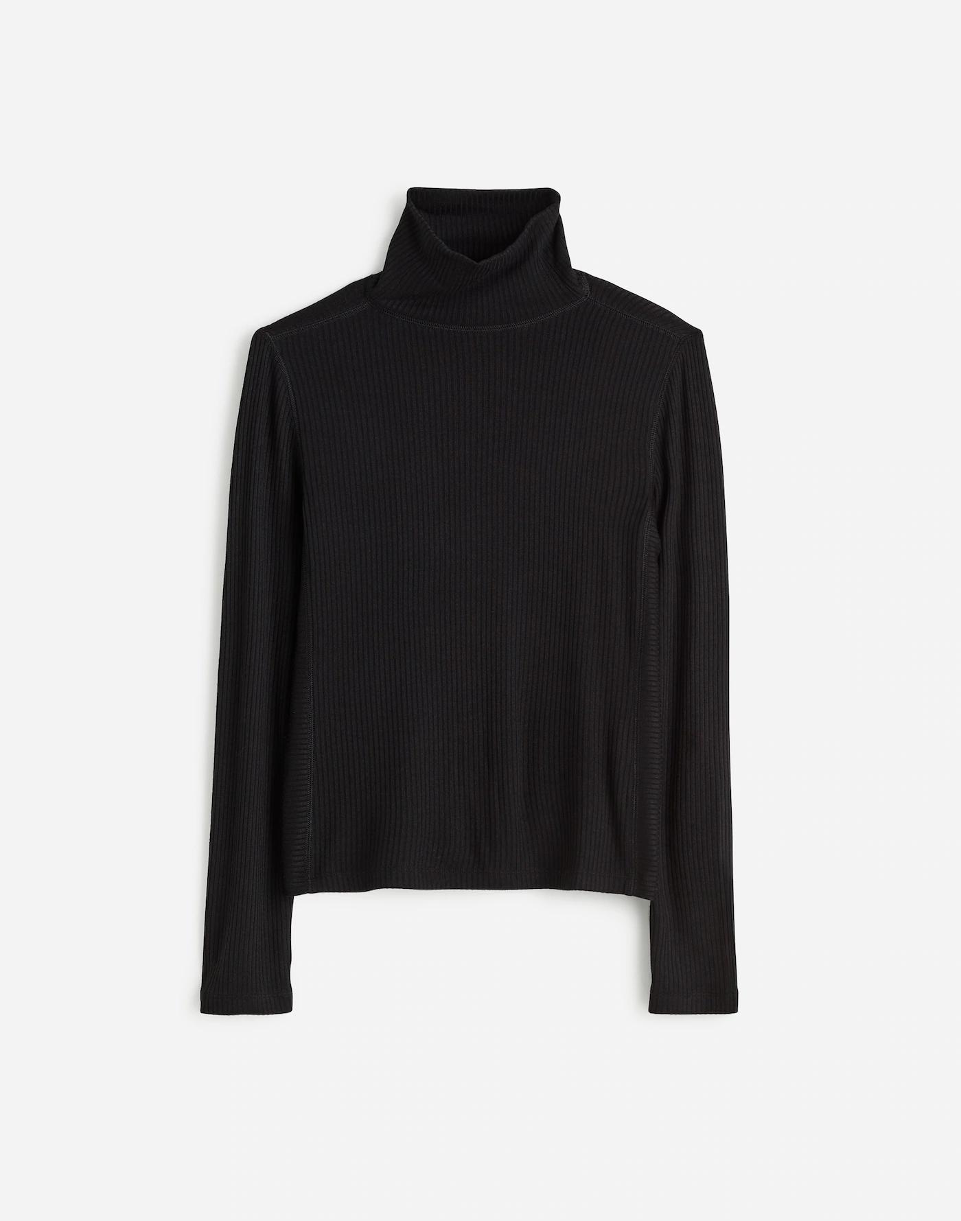 Ribbed Turtleneck Long-Sleeve Tee Product Image