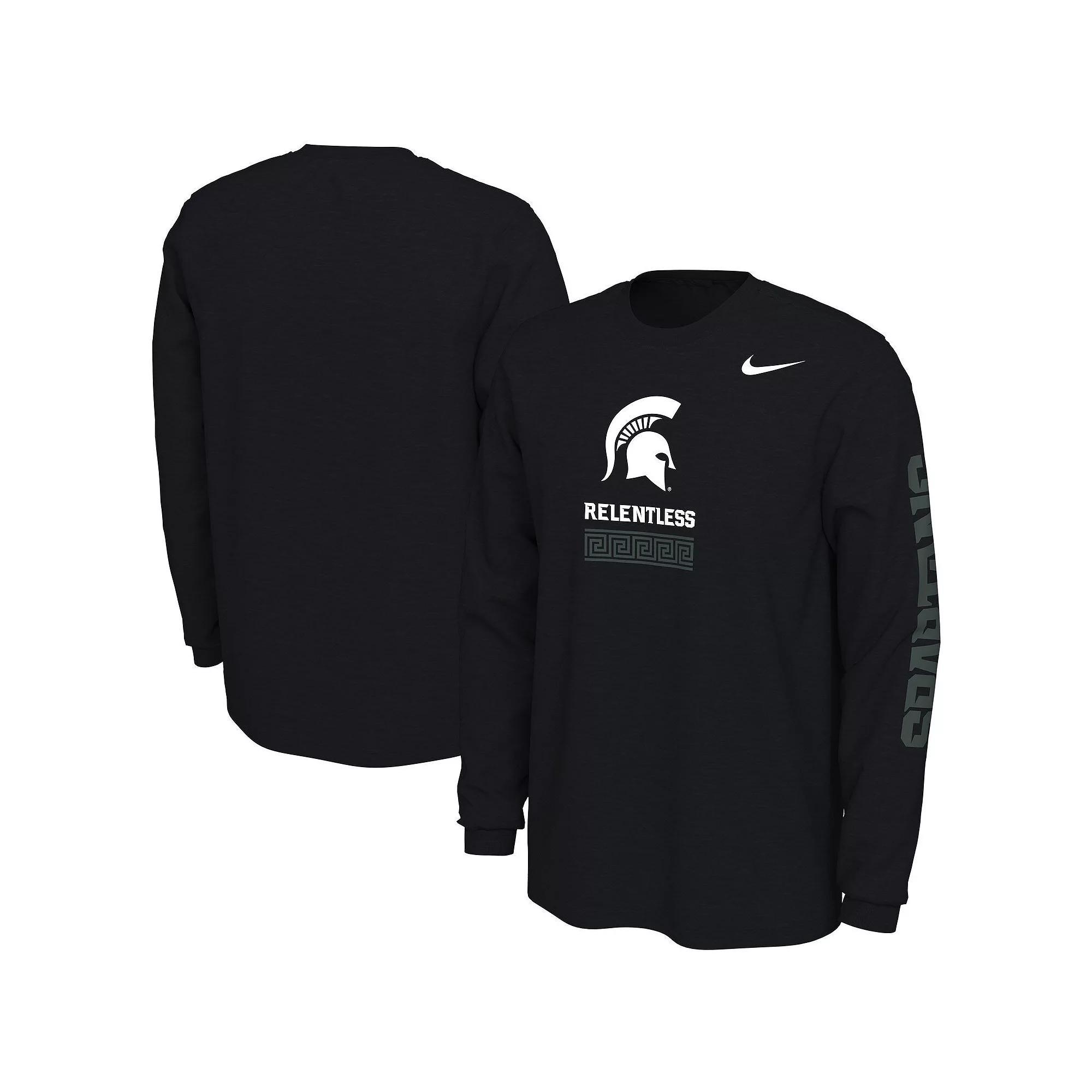 Men's Nike Black Michigan State Spartans Alternate Long Sleeve T-Shirt,  Product Image