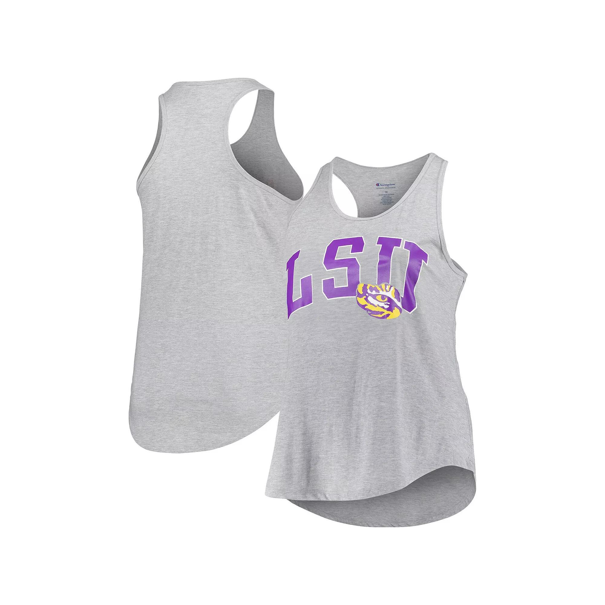 Women's Profile Heather Gray LSU Tigers Arch Logo Racerback Scoop Neck Tank Top, Size: 3XL, Grey Product Image