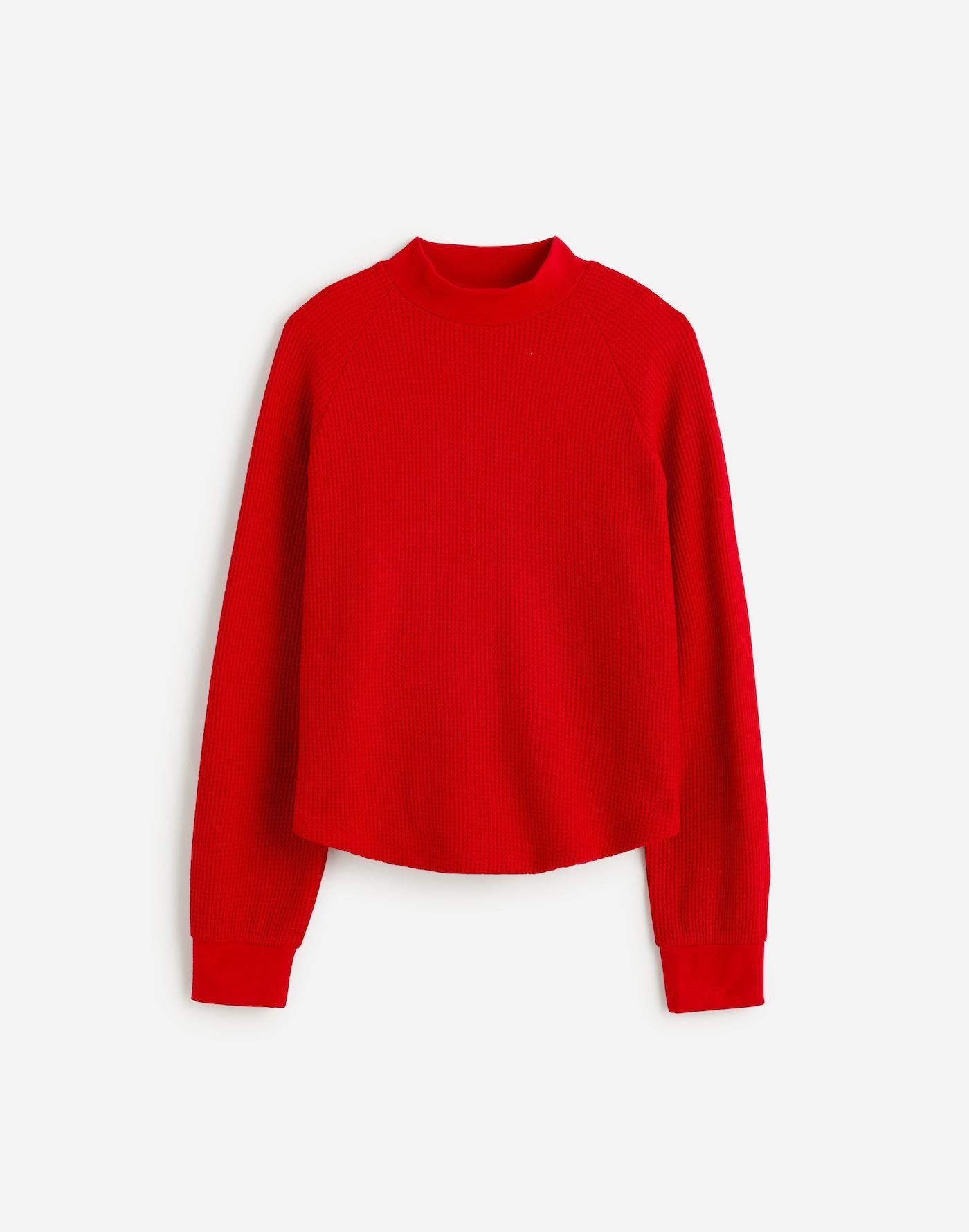 Waffle-Knit Long-Sleeve Crewneck Tee Product Image