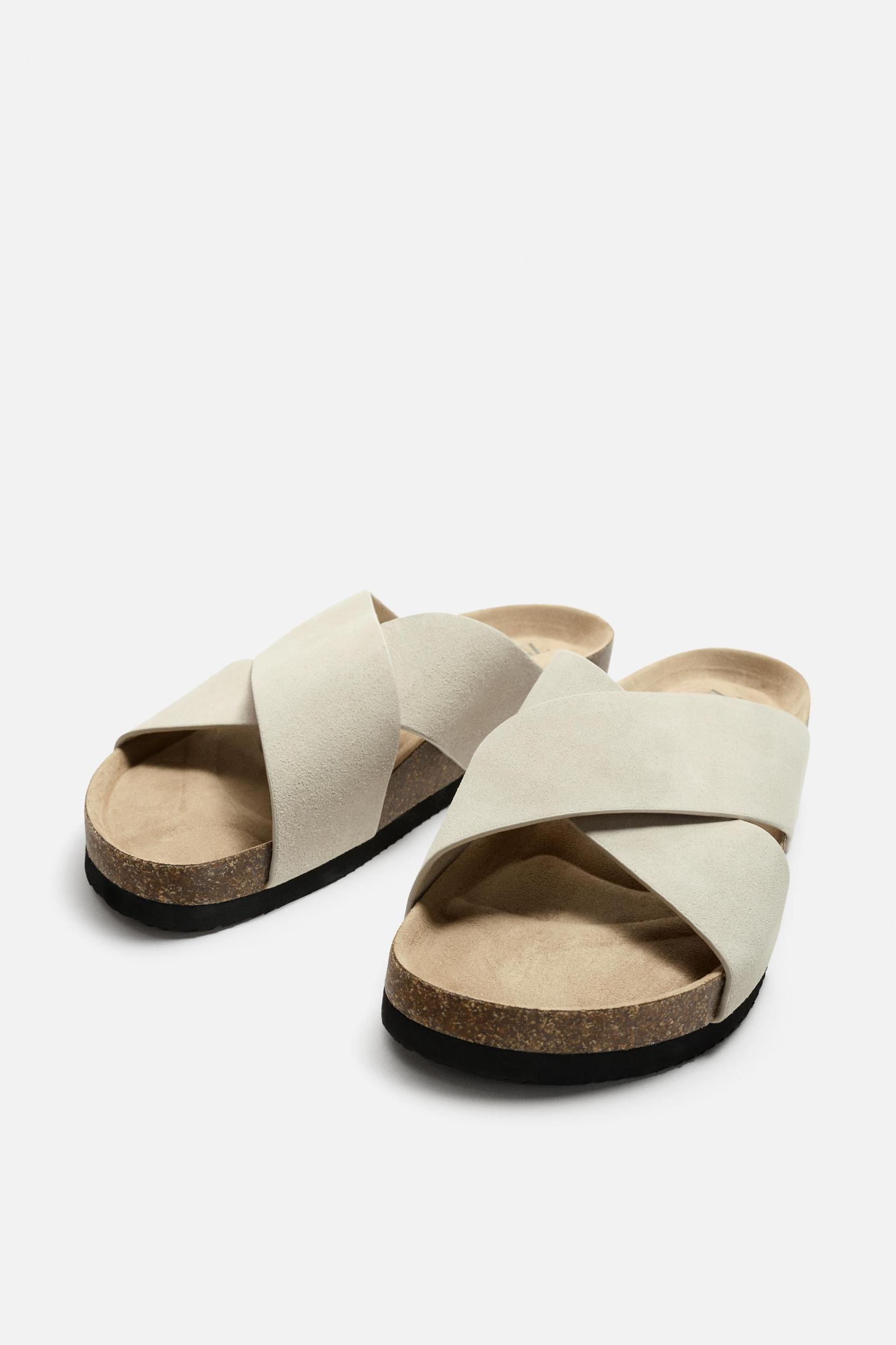 CRISSCROSS LEATHER SANDALS Product Image