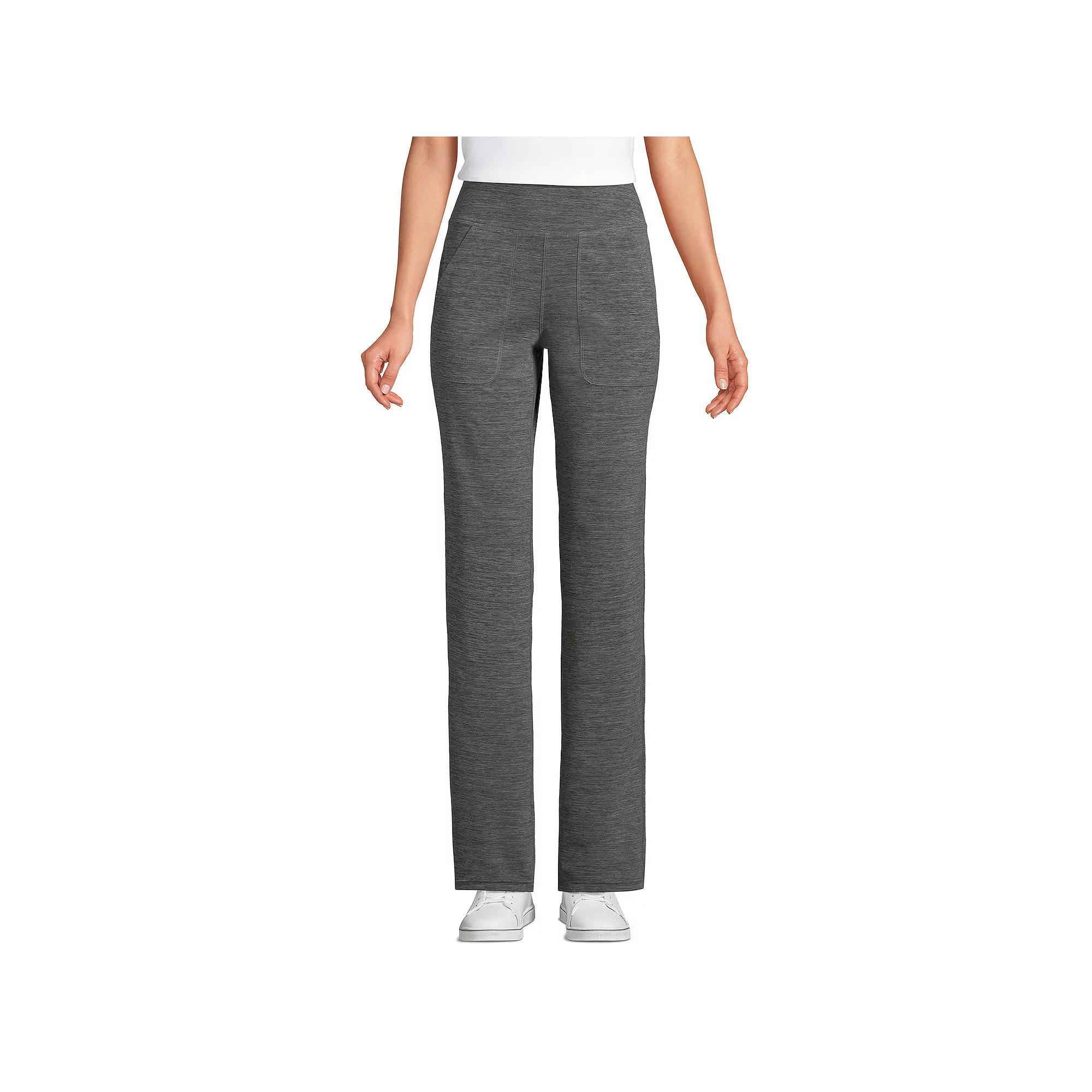 Petite Lands' End Active Hi Impact HR Straight Leg Pants, Women's, Size: Small Petite, Black Product Image