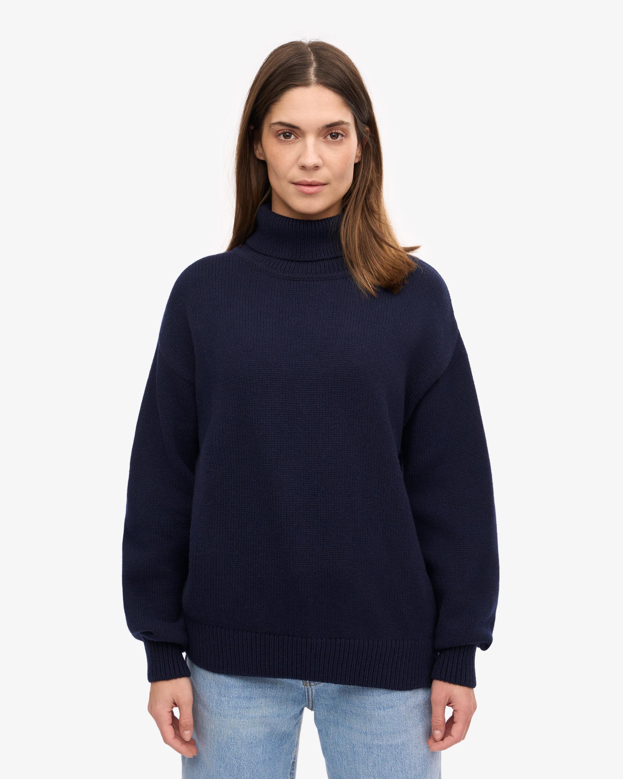 Merino Wool Turtleneck - Stone Blue Product Image