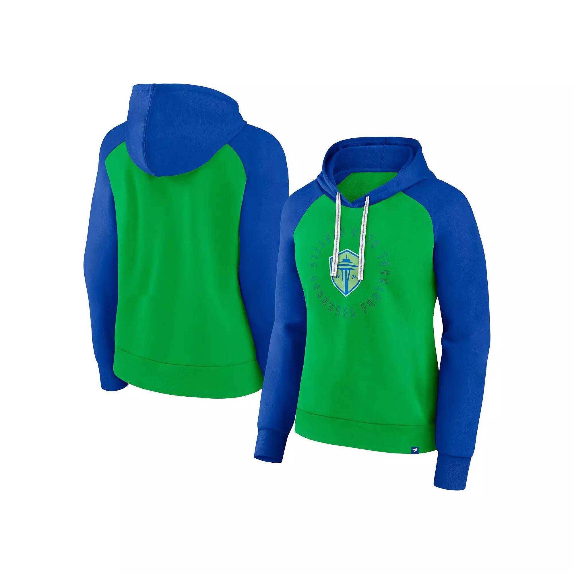 Women's Fanatics Branded Rave Green Seattle Sounders FC Instep Pullover Hoodie, Size: Medium Product Image