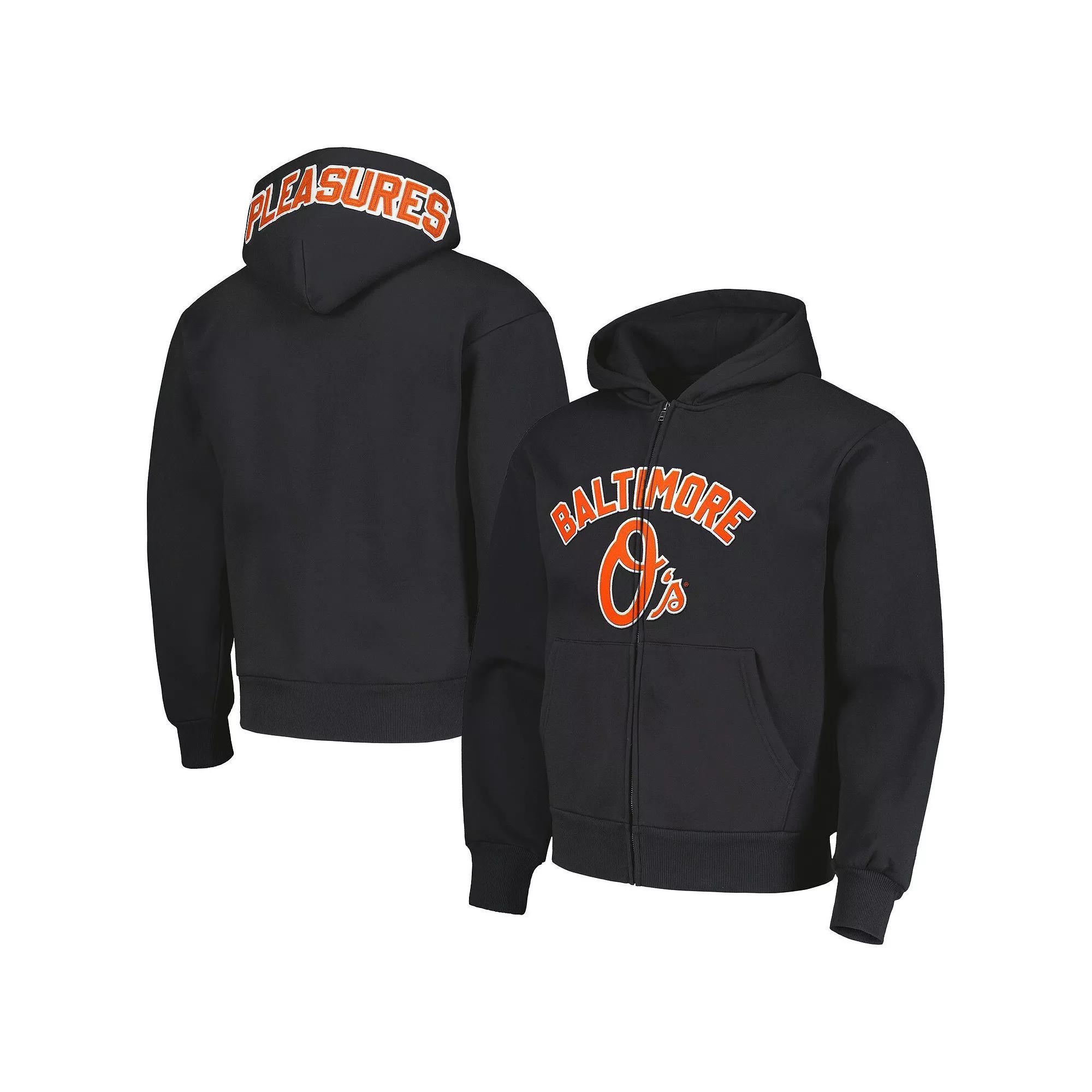 Men's PLEASURES Black Baltimore Orioles Opening Day Full-Zip Hoodie,  Product Image