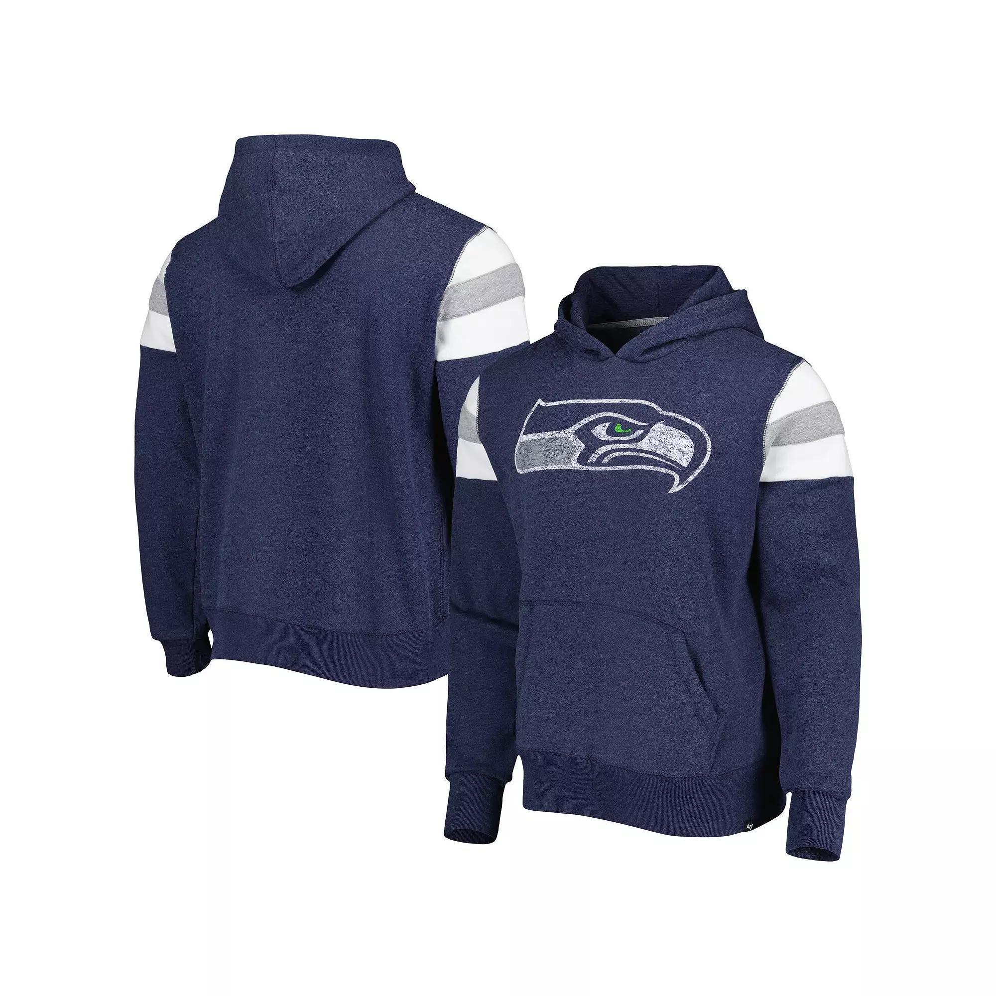 Men's '47 College Navy Seattle Seahawks Premier Nico Pullover Hoodie, Size: 3XL, Blue Product Image