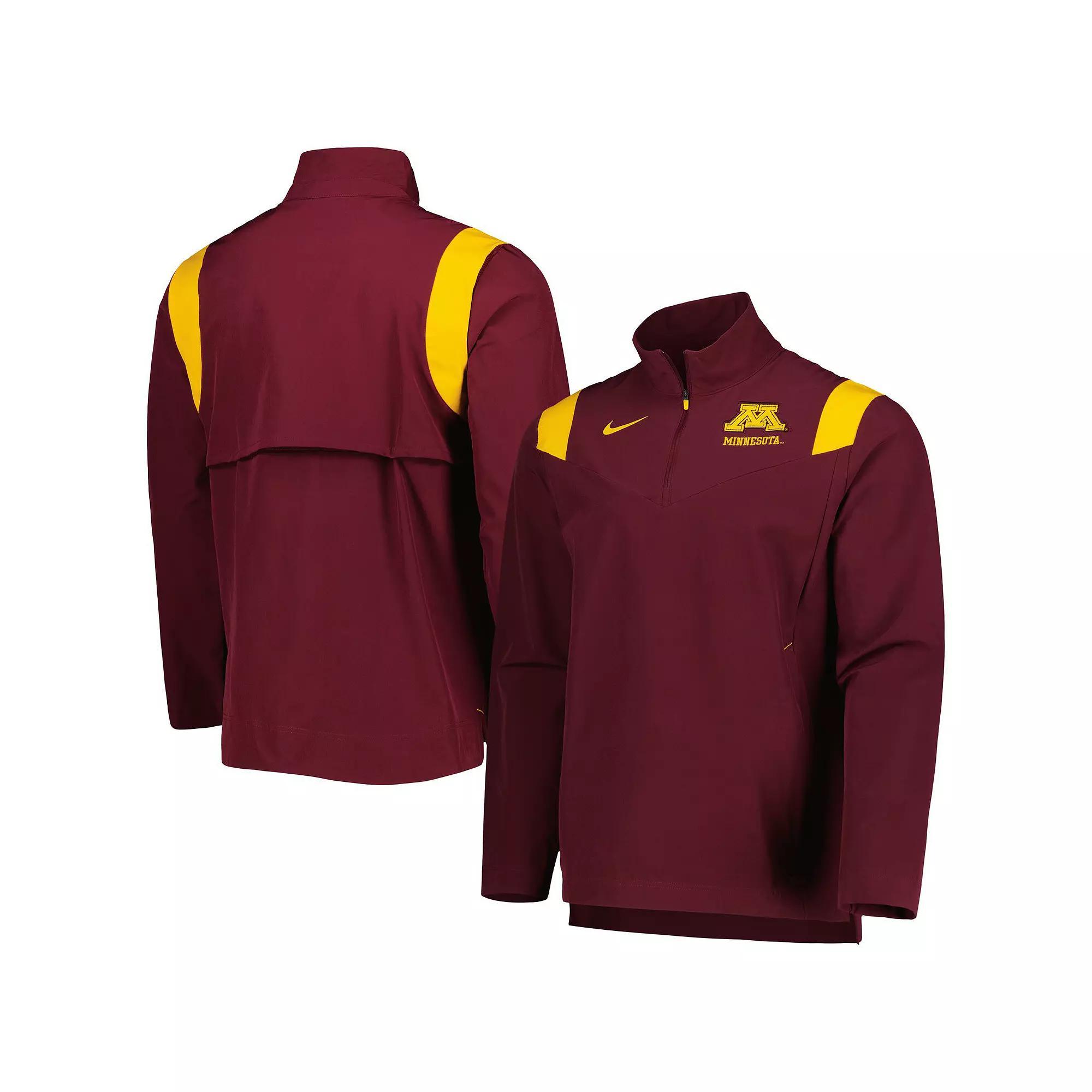 Men's Nike Maroon Minnesota Golden Gophers 2022 Coaches Sideline Quarter-Zip Top, Size: Large, Red Product Image