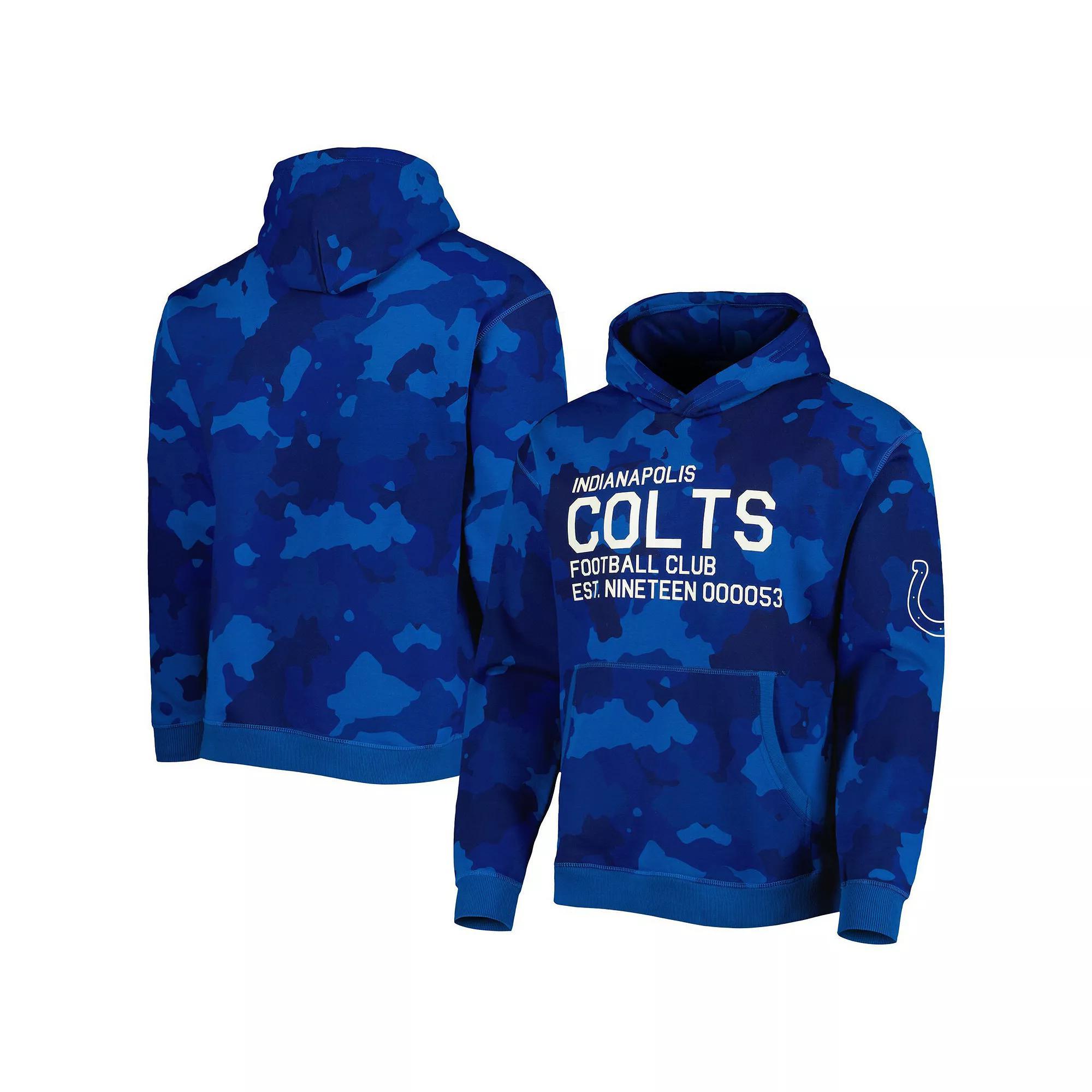 Men's The Wild Collective Royal Indianapolis Colts Camo Pullover Hoodie, Size: Small, Blue Product Image