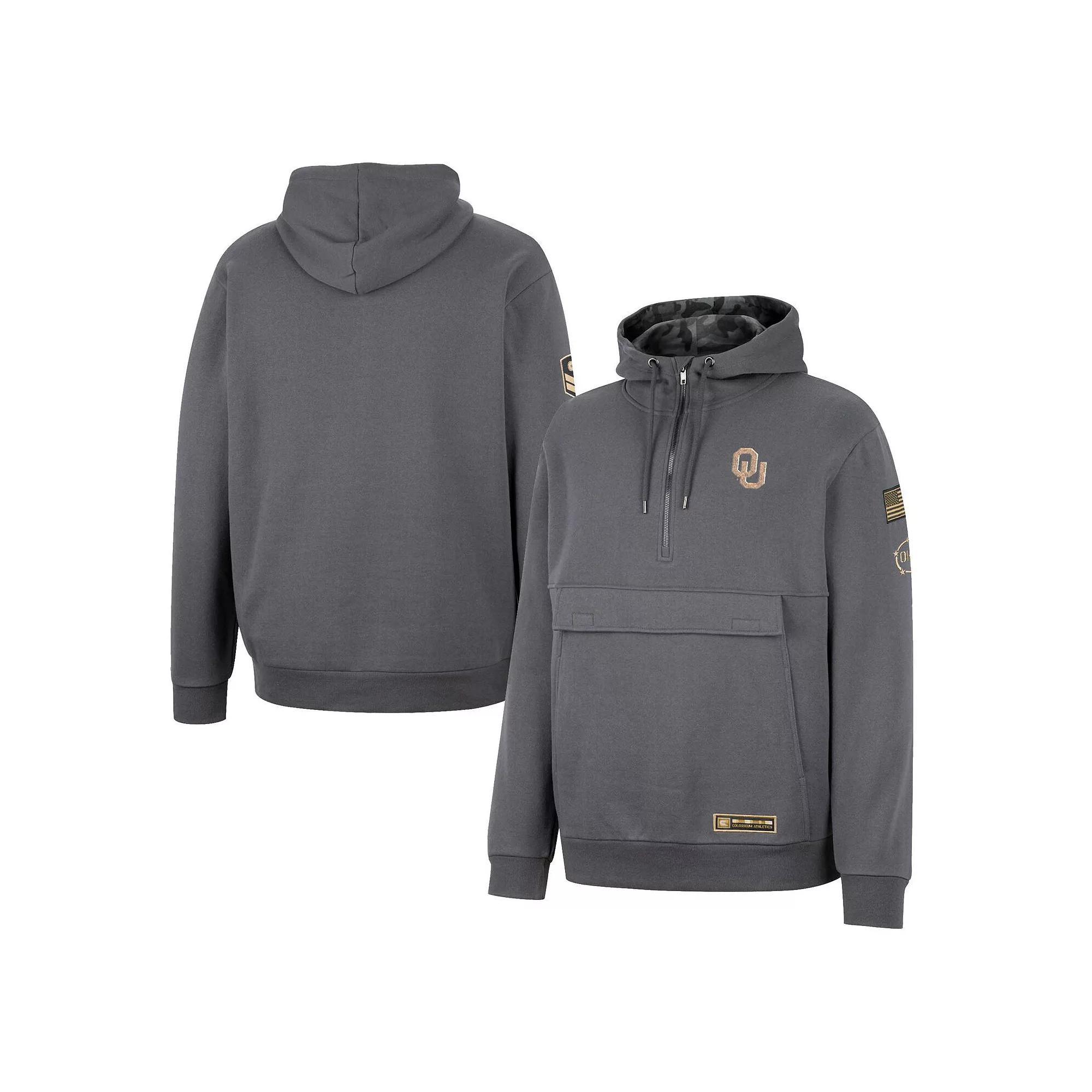 Men's Colosseum Charcoal Alabama Crimson Tide OHT Military Appreciation Quarter-Zip Hoodie, Size: Medium Product Image