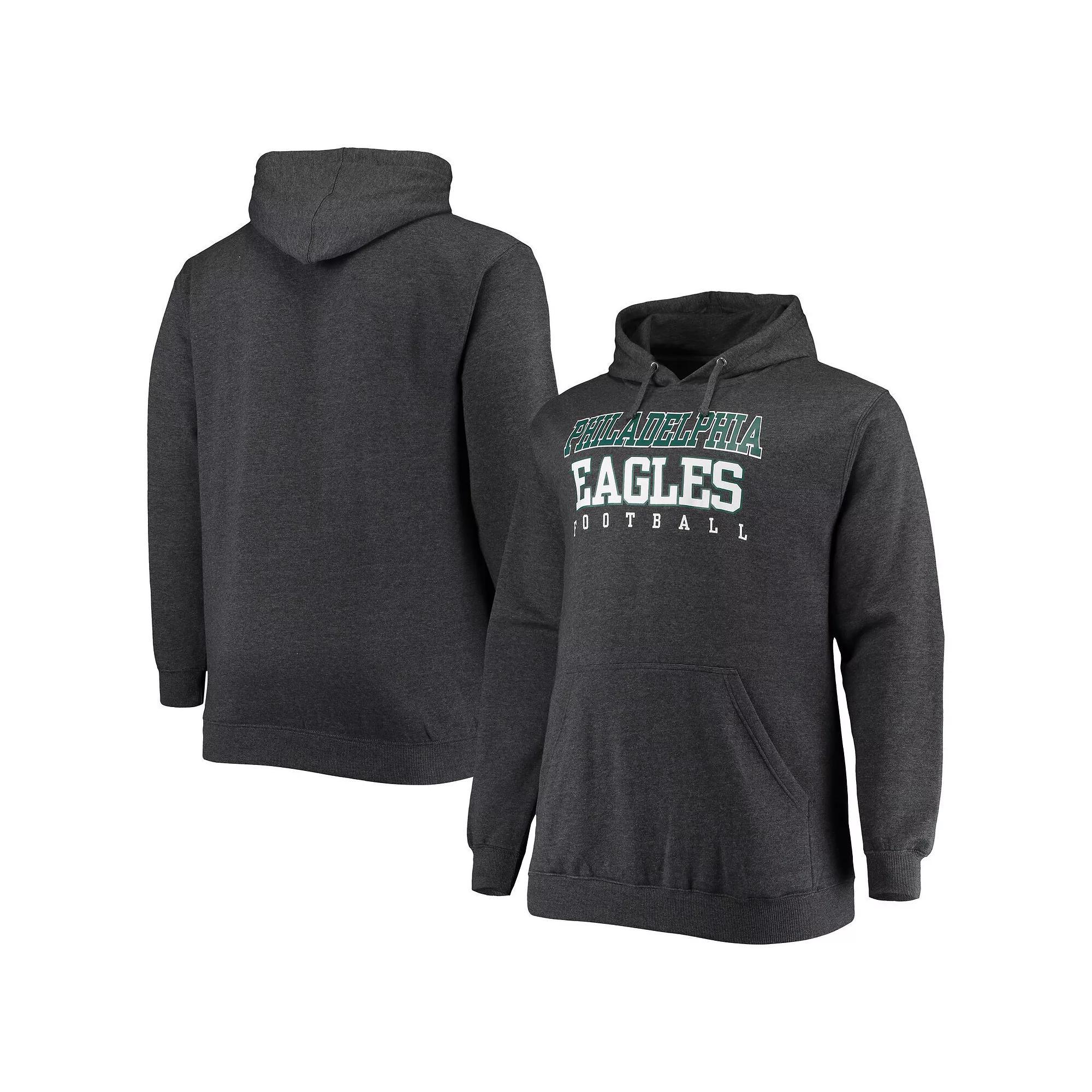 Men's Fanatics Branded Heathered Charcoal Philadelphia Eagles Big & Tall Practice Pullover Hoodie, Size: 5XB Product Image