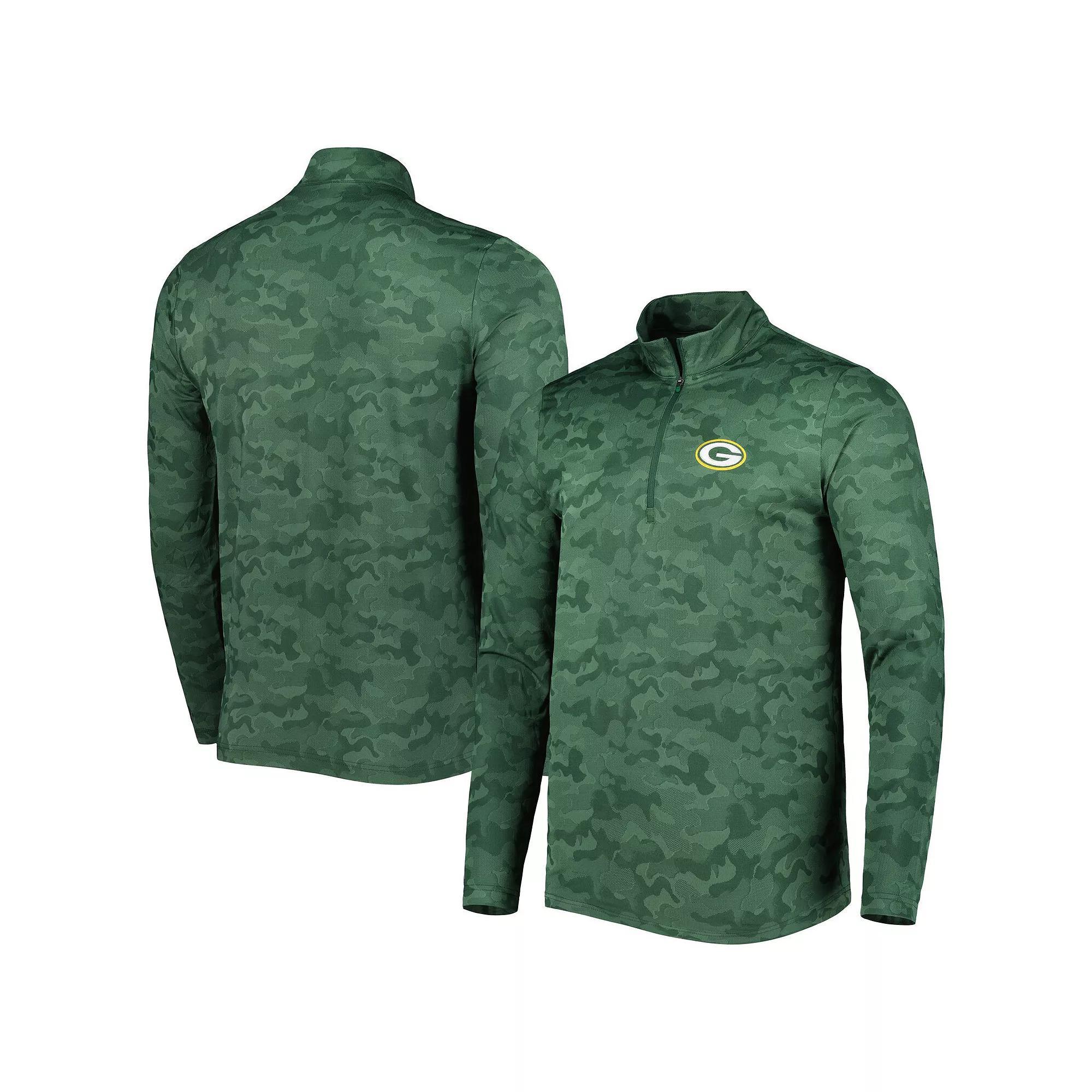 Men's Antigua Green Green Bay Packers Brigade Quarter-Zip Sweatshirt, Size: Medium Product Image