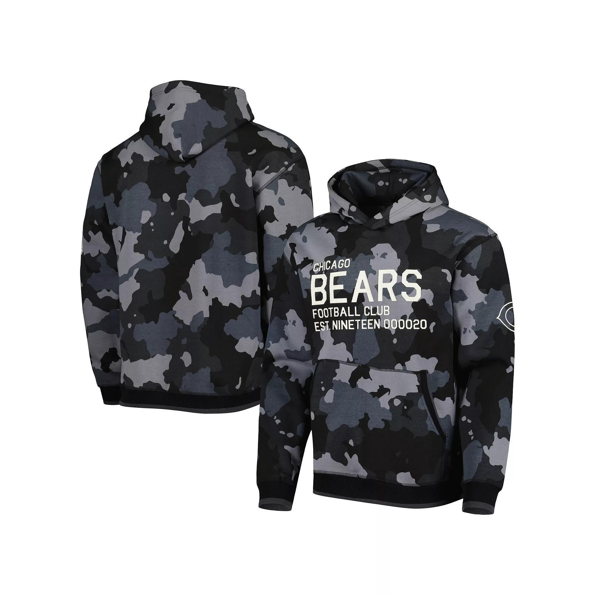 Men's The Wild Collective Black Chicago Bears Camo Pullover Hoodie, Size: Large Product Image
