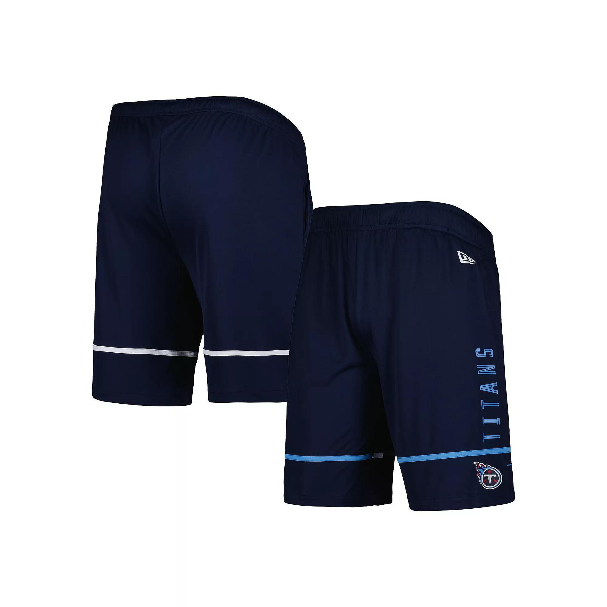 Men's New Era Navy Tennessee Titans Combine Authentic Rusher Training Shorts,  Product Image