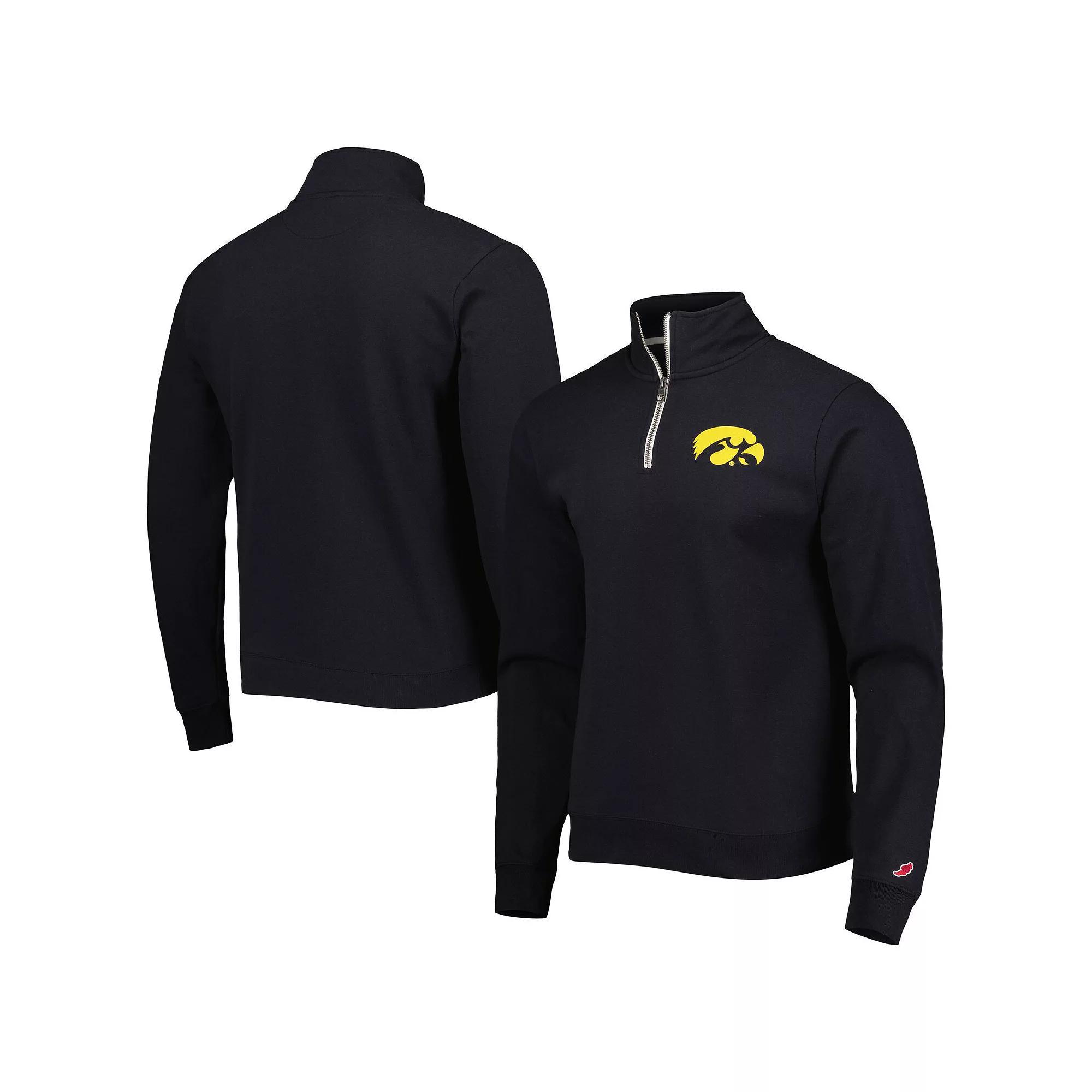 Men's League Collegiate Wear Black Iowa Hawkeyes Stack Essential Lightweight Fleece Quarter-Zip Sweatshirt, Size: Medium Product Image