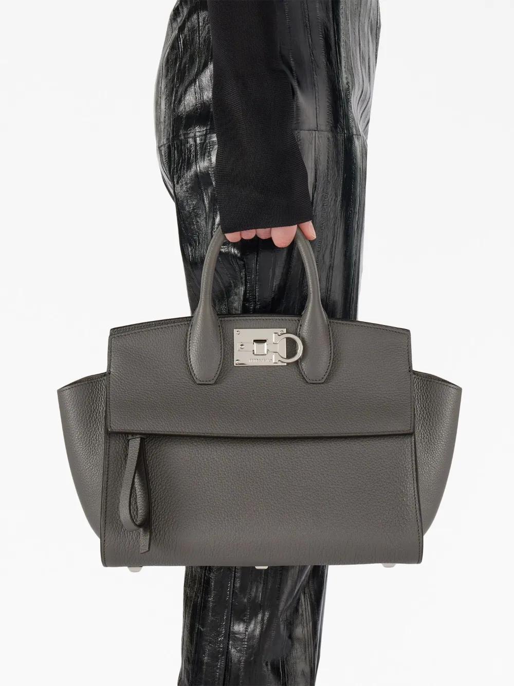 FERRAGAMO Studio Logo-plaque Tote Bag In Grey Product Image