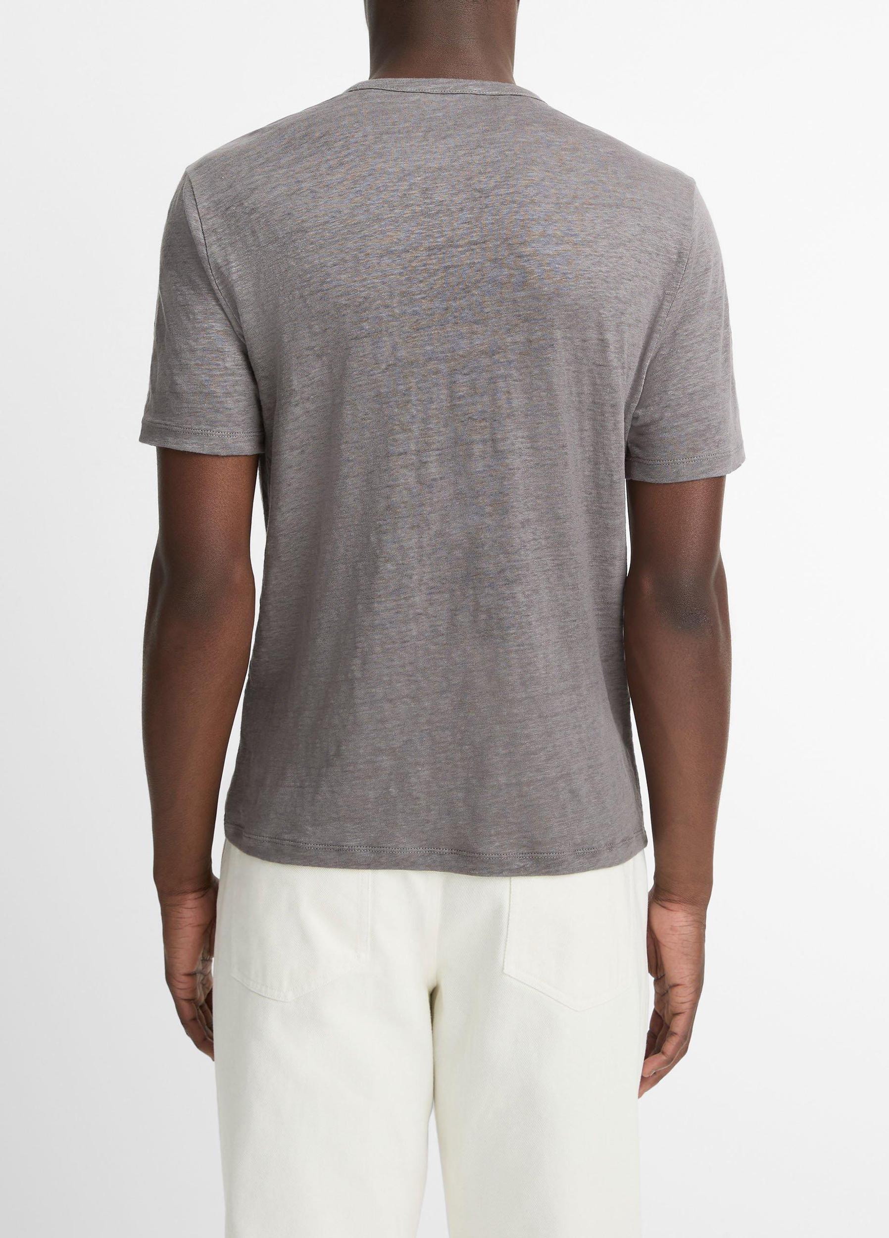 Linen Crew Neck T-Shirt Product Image