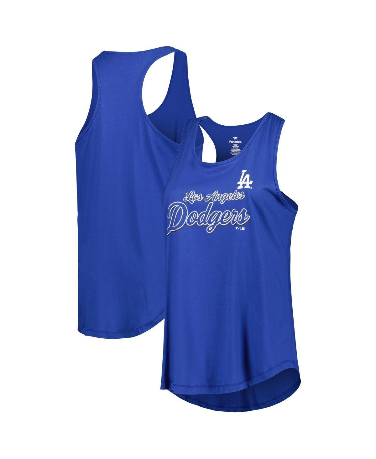 Womens Royal Los Angeles Dodgers Plus Size Scoop Neck Racerback Tank Top Product Image