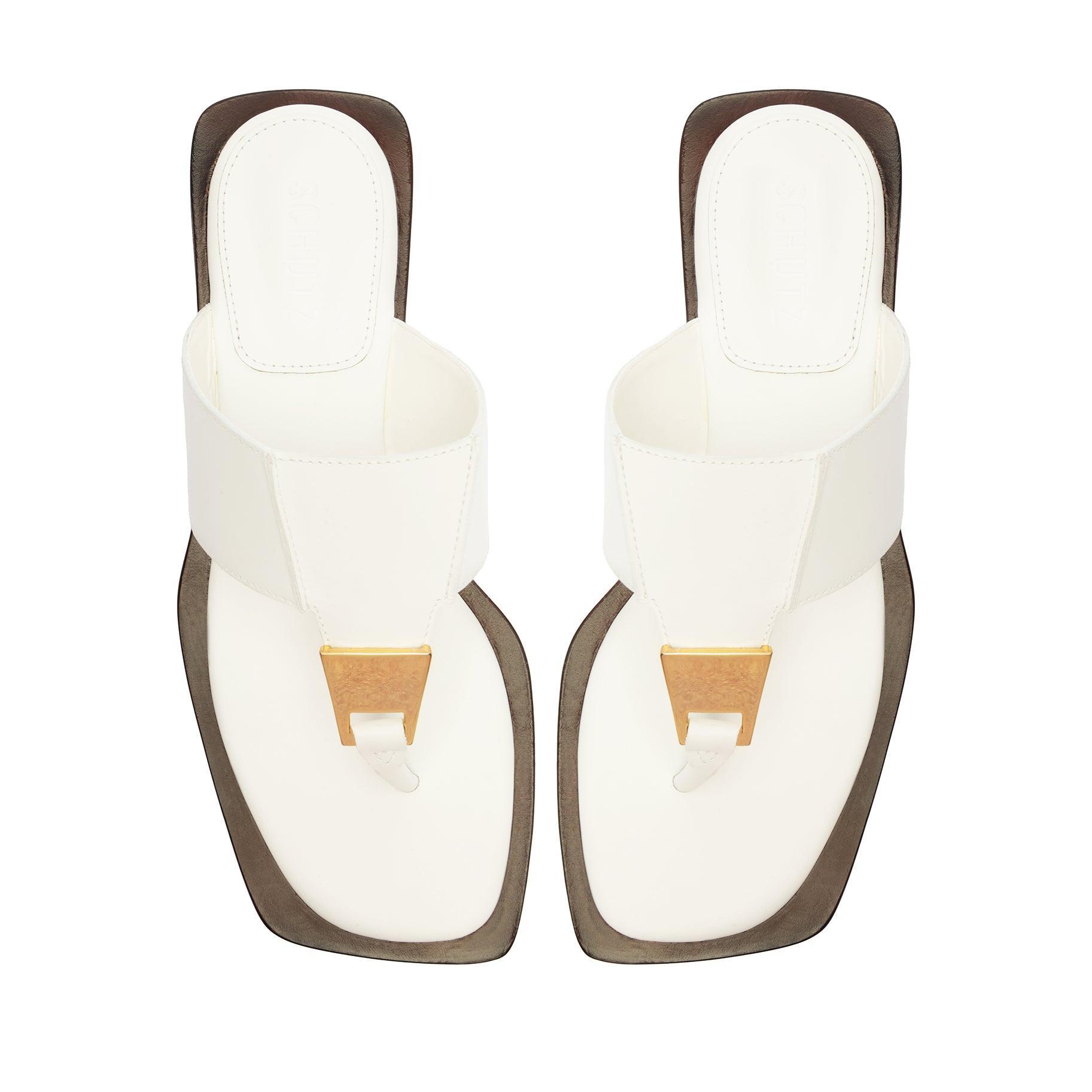 Salma Metallic Leather Flat Sandal Female Product Image