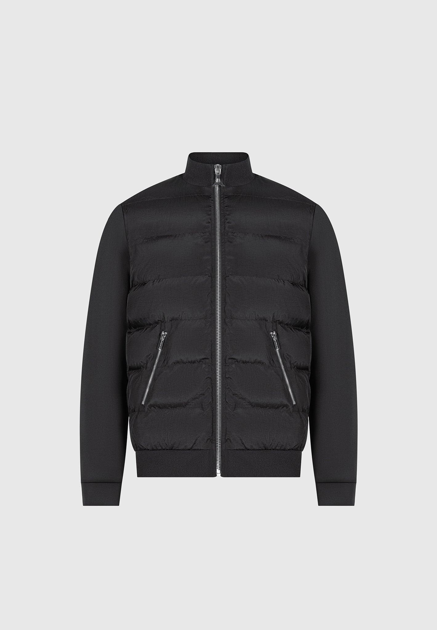 Nylon and Neoprene Quilted Jacket - Black Male Product Image