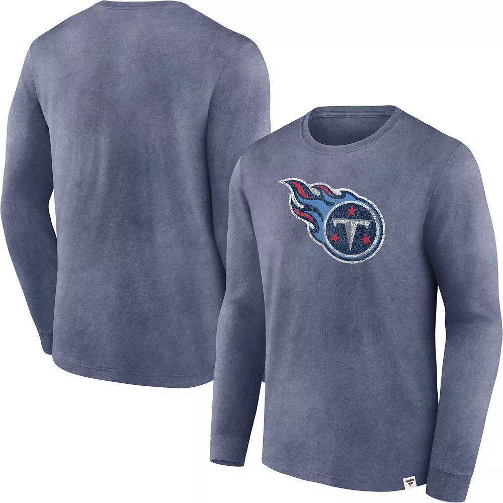 Men's Fanatics Branded  Heather Navy Tennessee Titans Washed Primary Long Sleeve T-Shirt, Size: Small, Blue Product Image