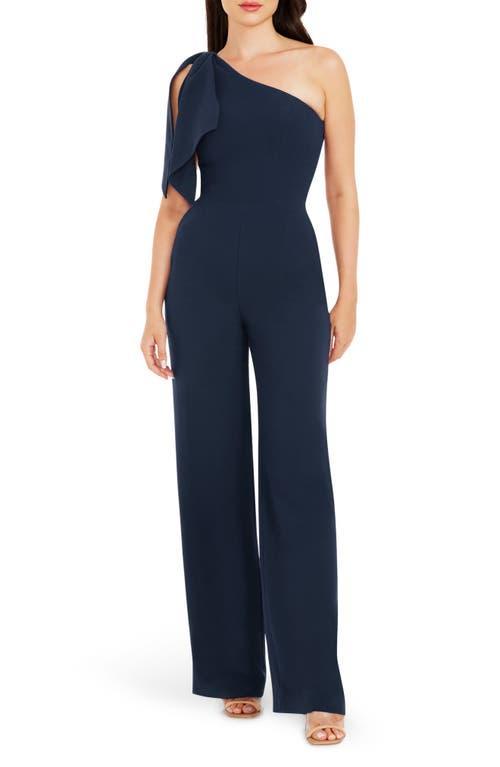 Womens Tiffany Asymmetric Stretch Crepe Wide-Leg Jumpsuit Product Image