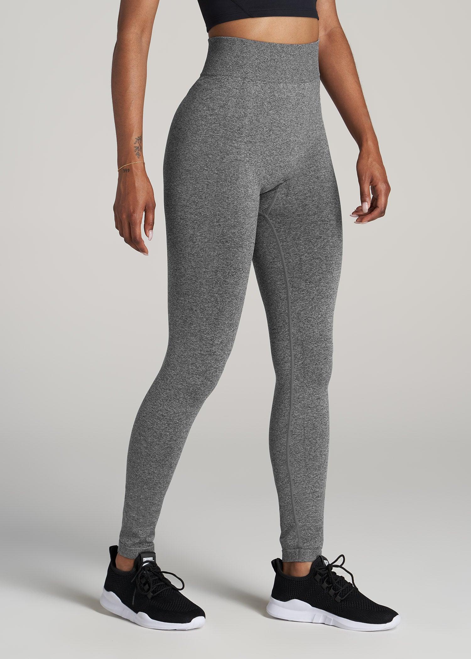 Seamless Leggings for Tall Women in Black & Grey Heather Female Product Image