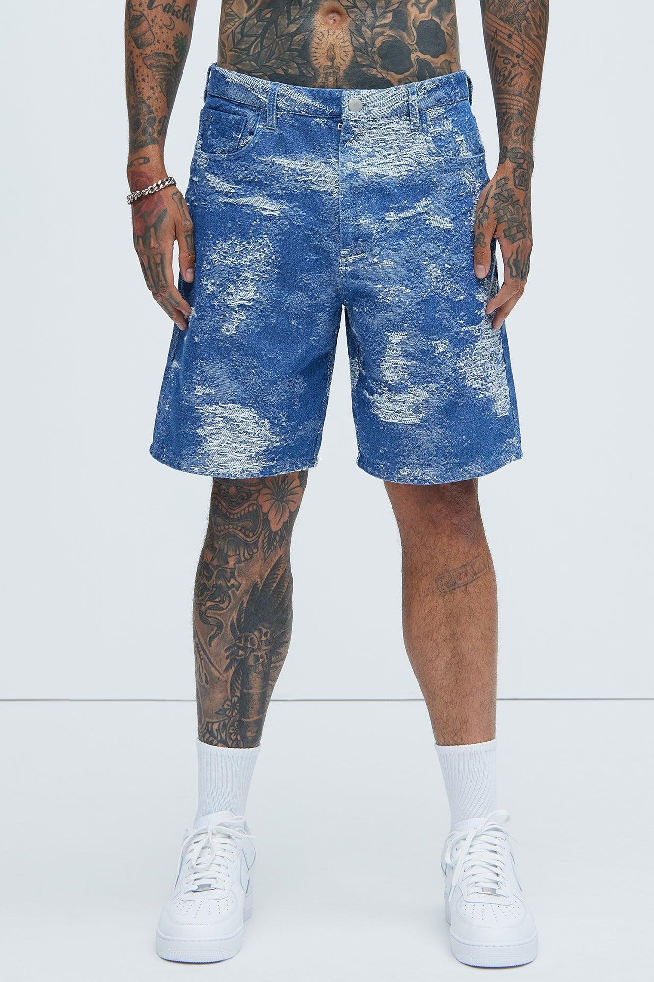 Cloud 9 Textured Relaxed Shorts - Light Blue Product Image