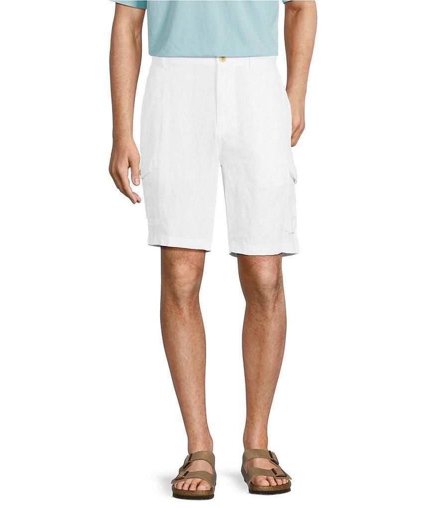 Caribbean Linen 9#double; Inseam Linen Cargo Shorts Product Image