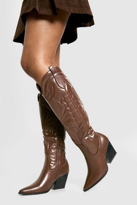 Knee High Embroidered Western Boots Product Image