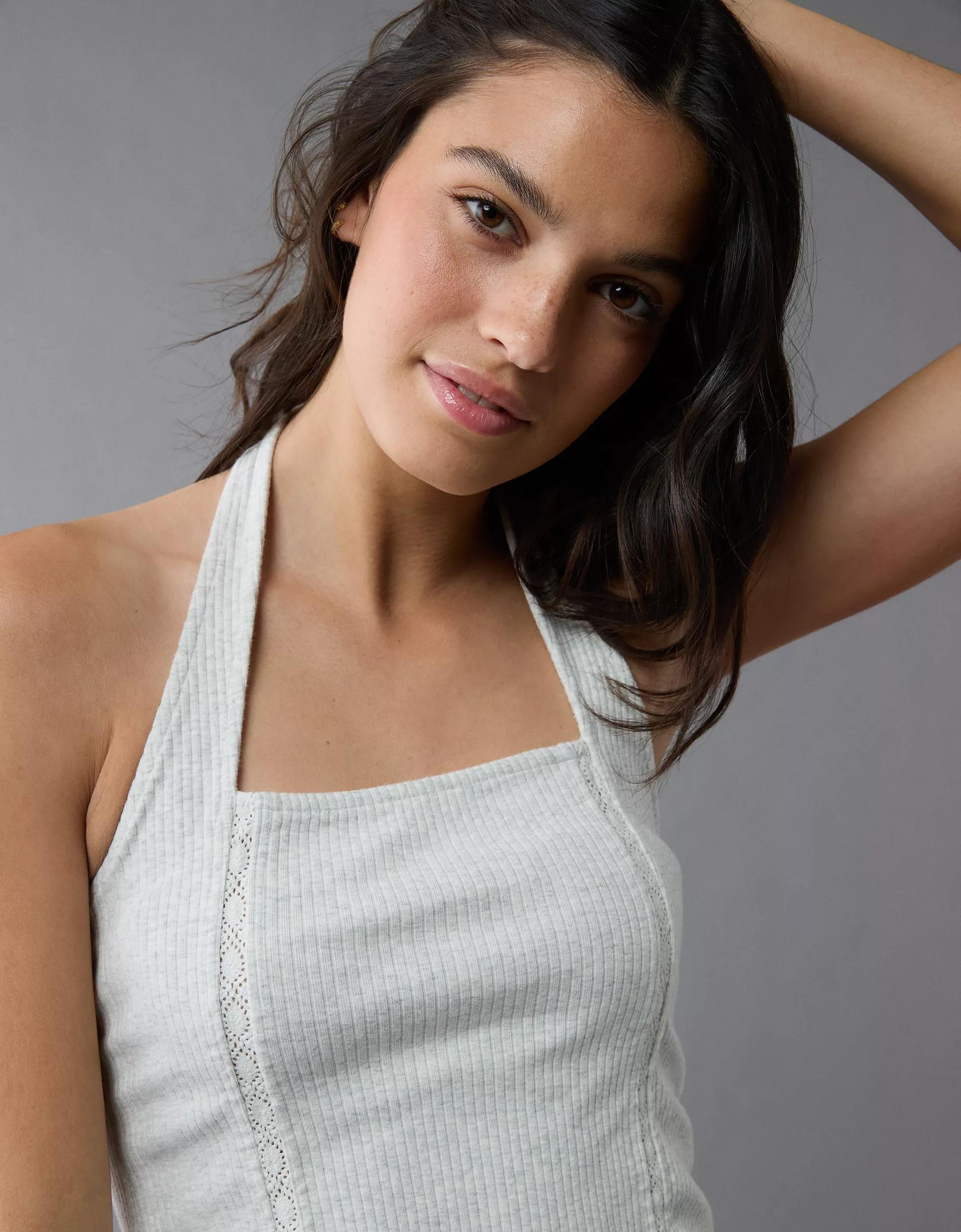 AE Lace Halter Tank Top Product Image