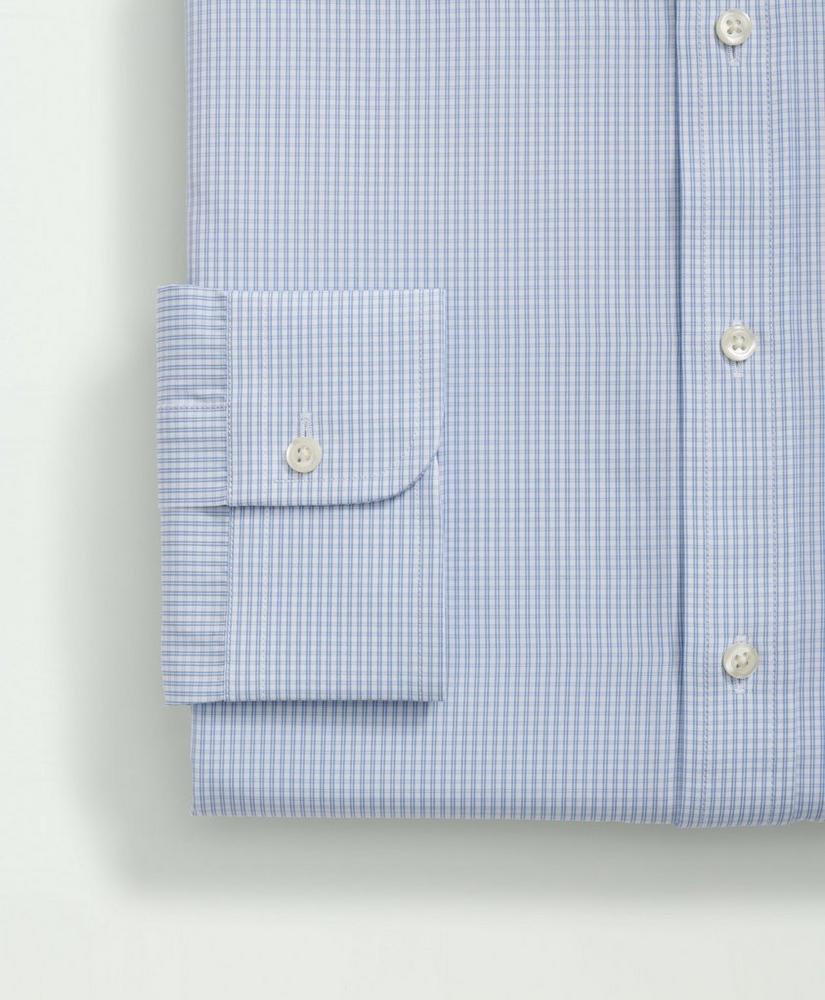 Supima® Cotton Poplin Polo Button-Down Collar, Micro Checked Dress Shirt Product Image