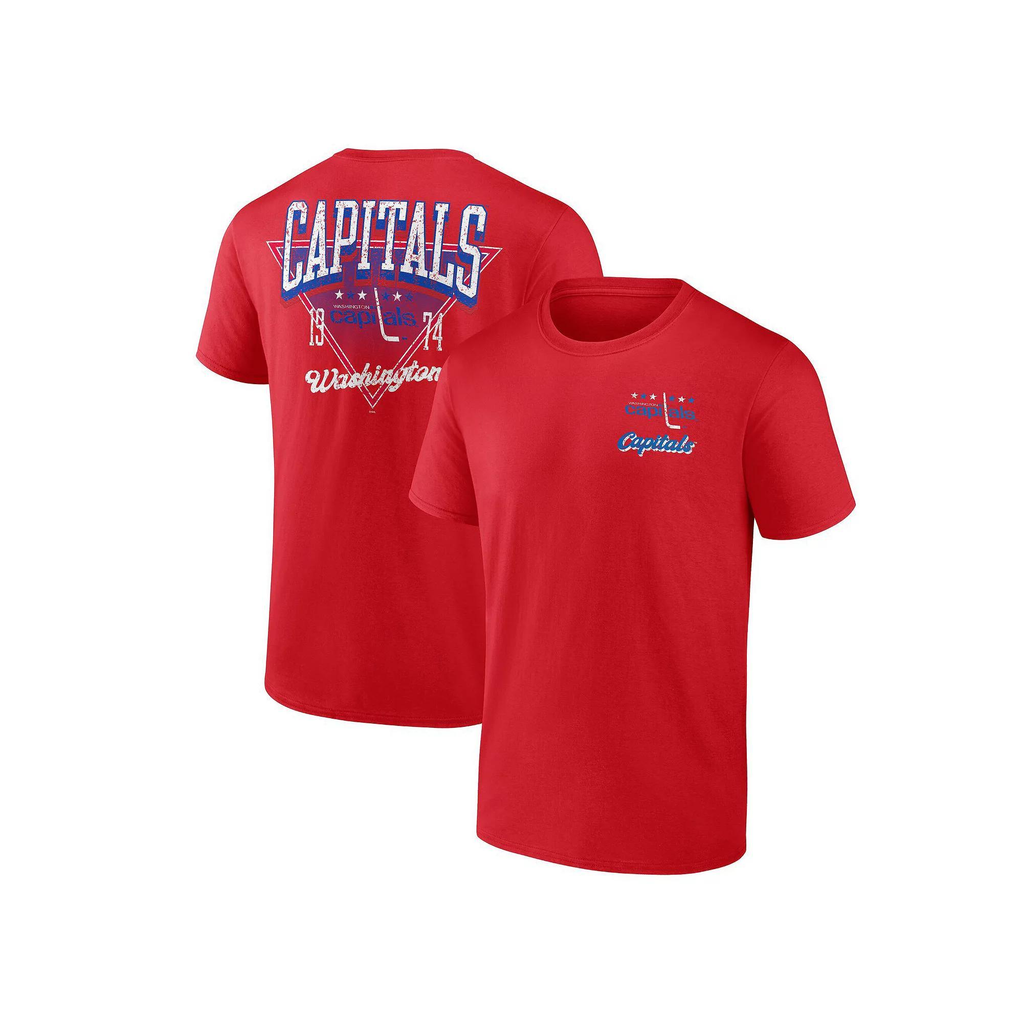 Men's Logo Athletic Red Washington Capitals Never Over T-Shirt, Size: Large Product Image