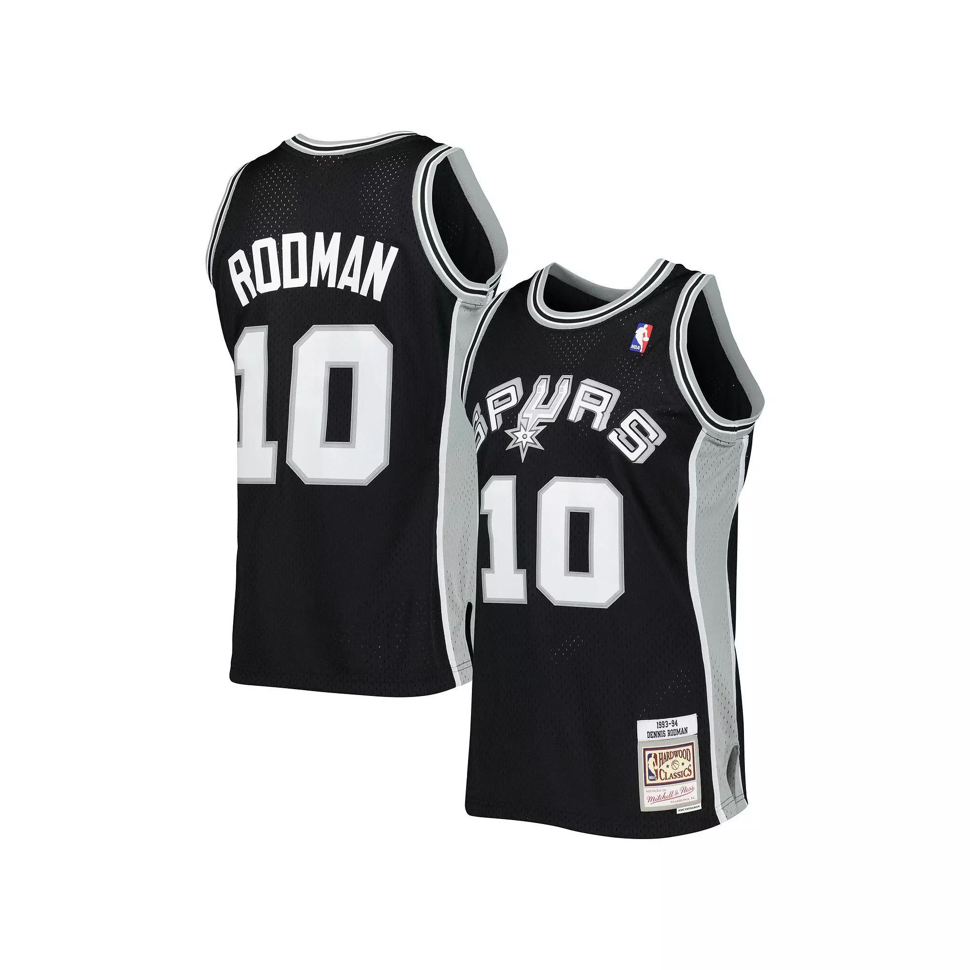 Men's Mitchell & Ness Dennis Rodman Black San Antonio Spurs 1993-94 Hardwood Classics Swingman Jersey, Size: Small Product Image
