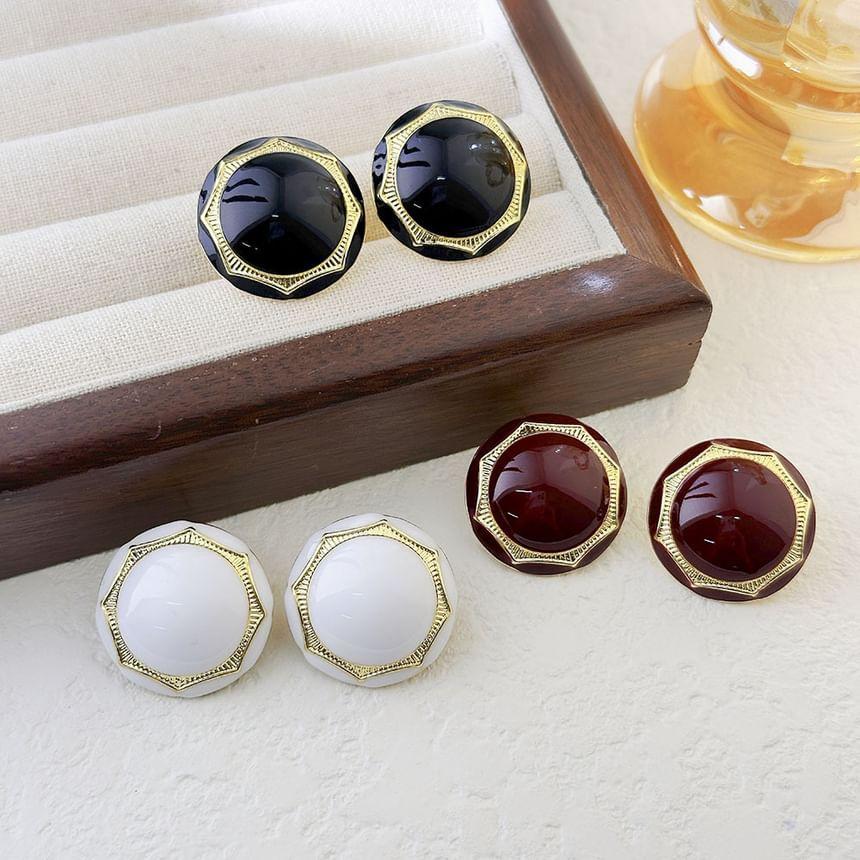 Geometric Button Earring Product Image