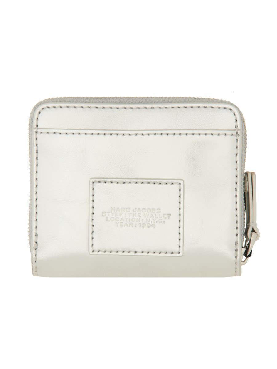 MARC JACOBS Compact Mini Wallet In Silver Product Image