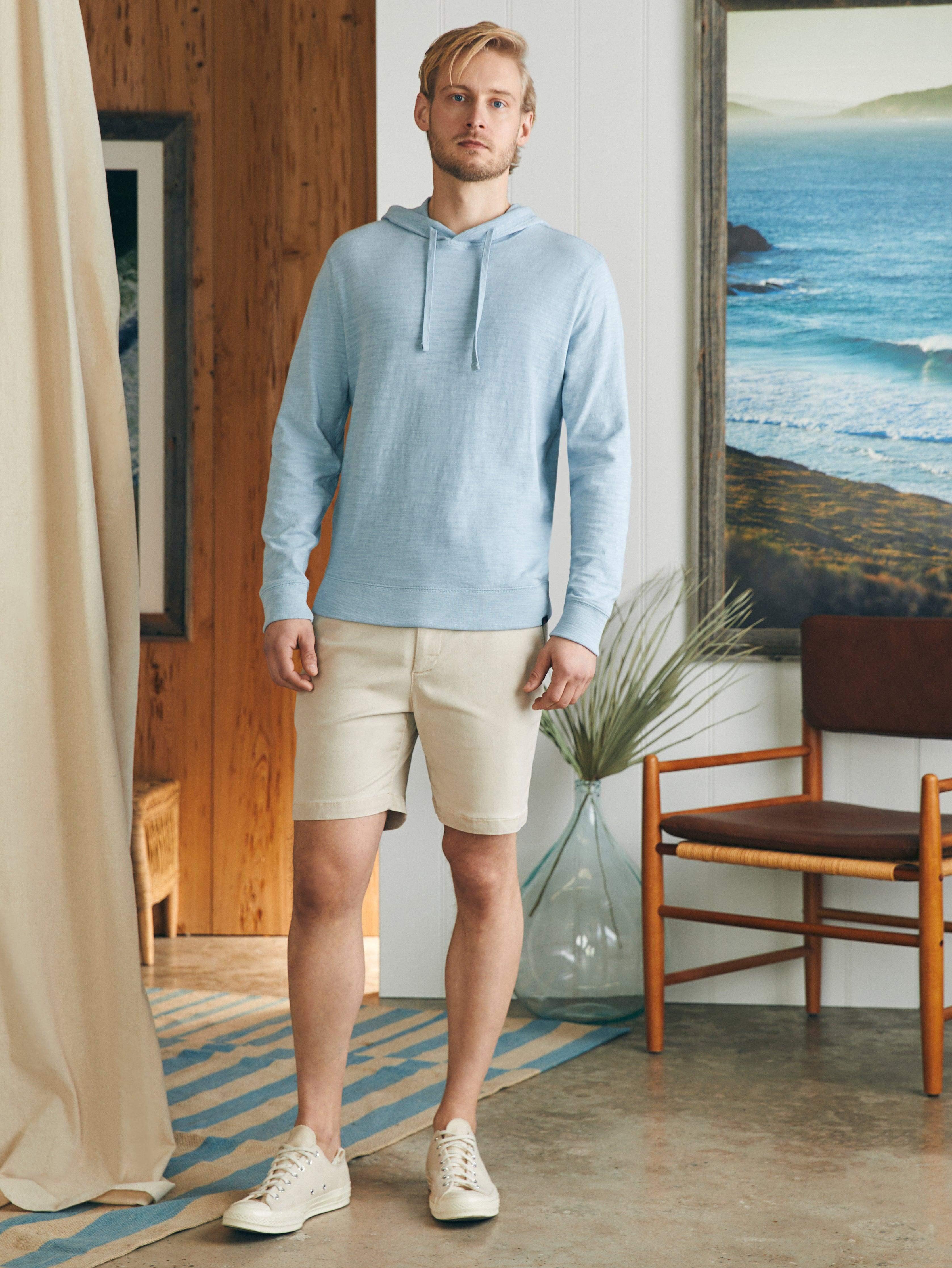 Sunwashed Slub Hoodie - Blue Breeze Male Product Image