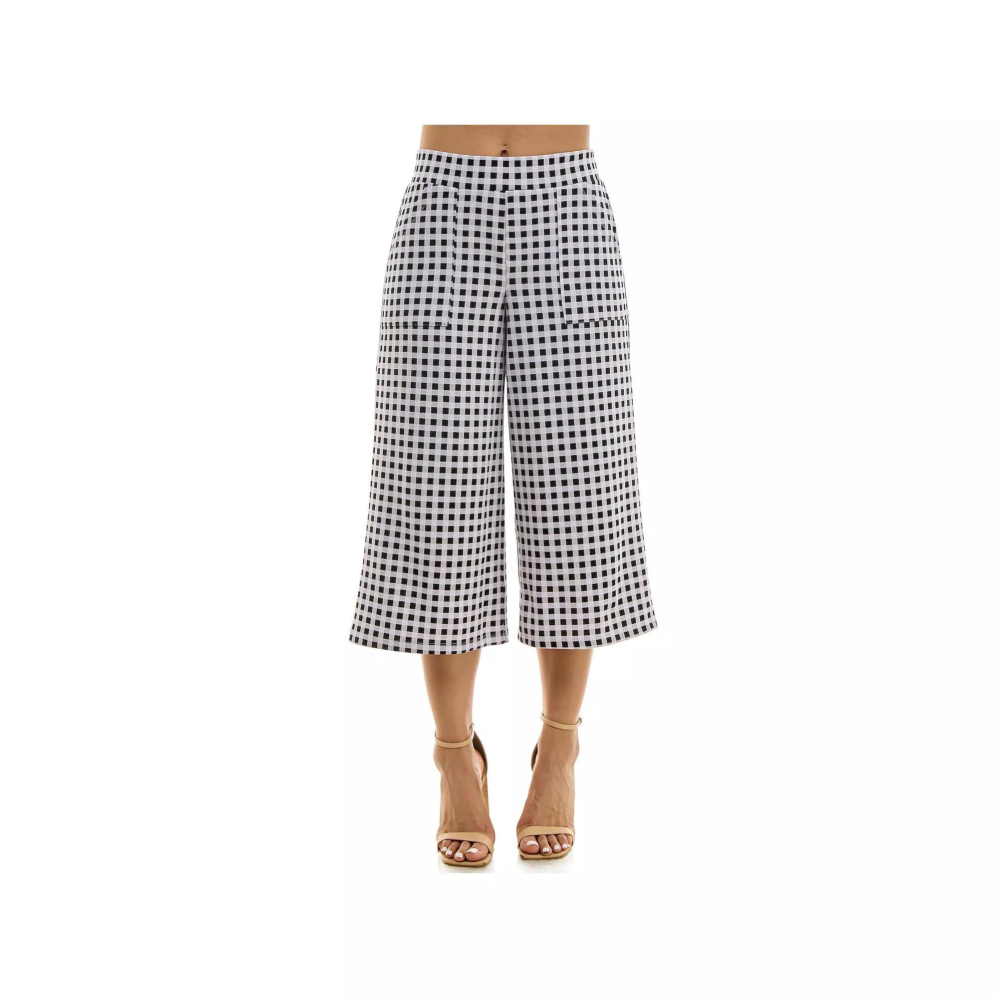 Women's Nina Leonard Gingham Coulotte Pants,  Product Image