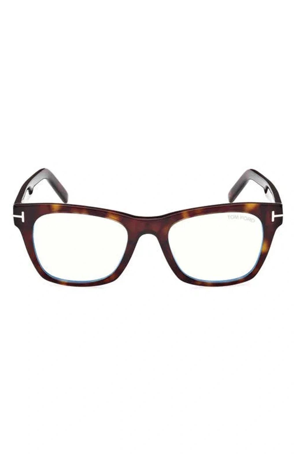 TOM FORD 52mm Square Blue Light Blocking Optical Glasses In Black Product Image