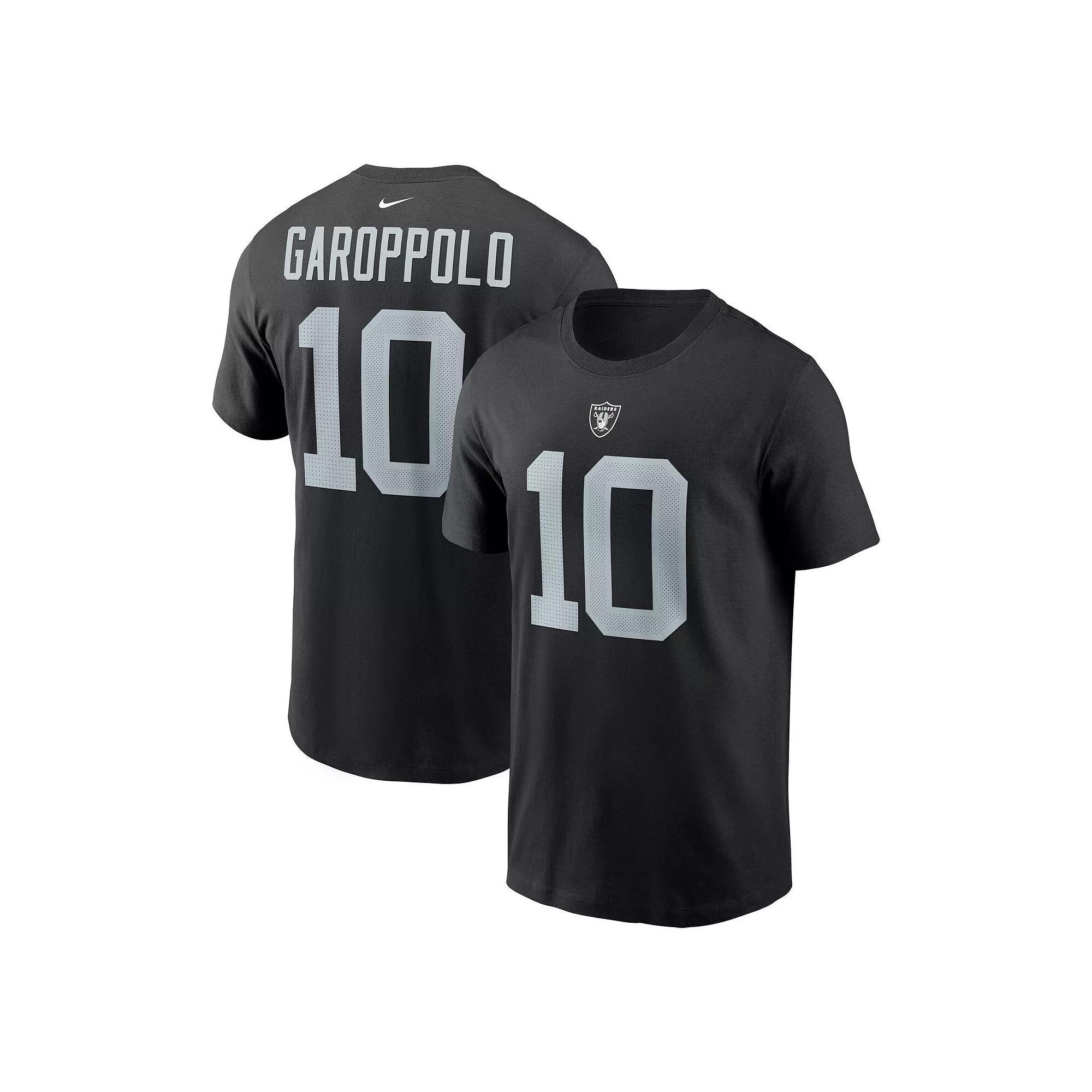 Men's Nike Jimmy Garoppolo Black Las Vegas Raiders Player Name & Number T-Shirt, Size: 2XL, Lvr Black Product Image