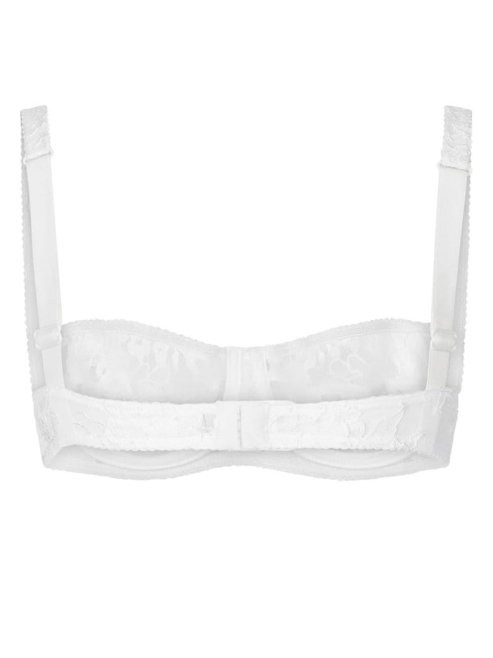 DOLCE & GABBANA Balconette Lace Bra In White Product Image