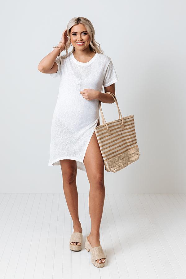 Baja Surf Knit Tunic In White Product Image