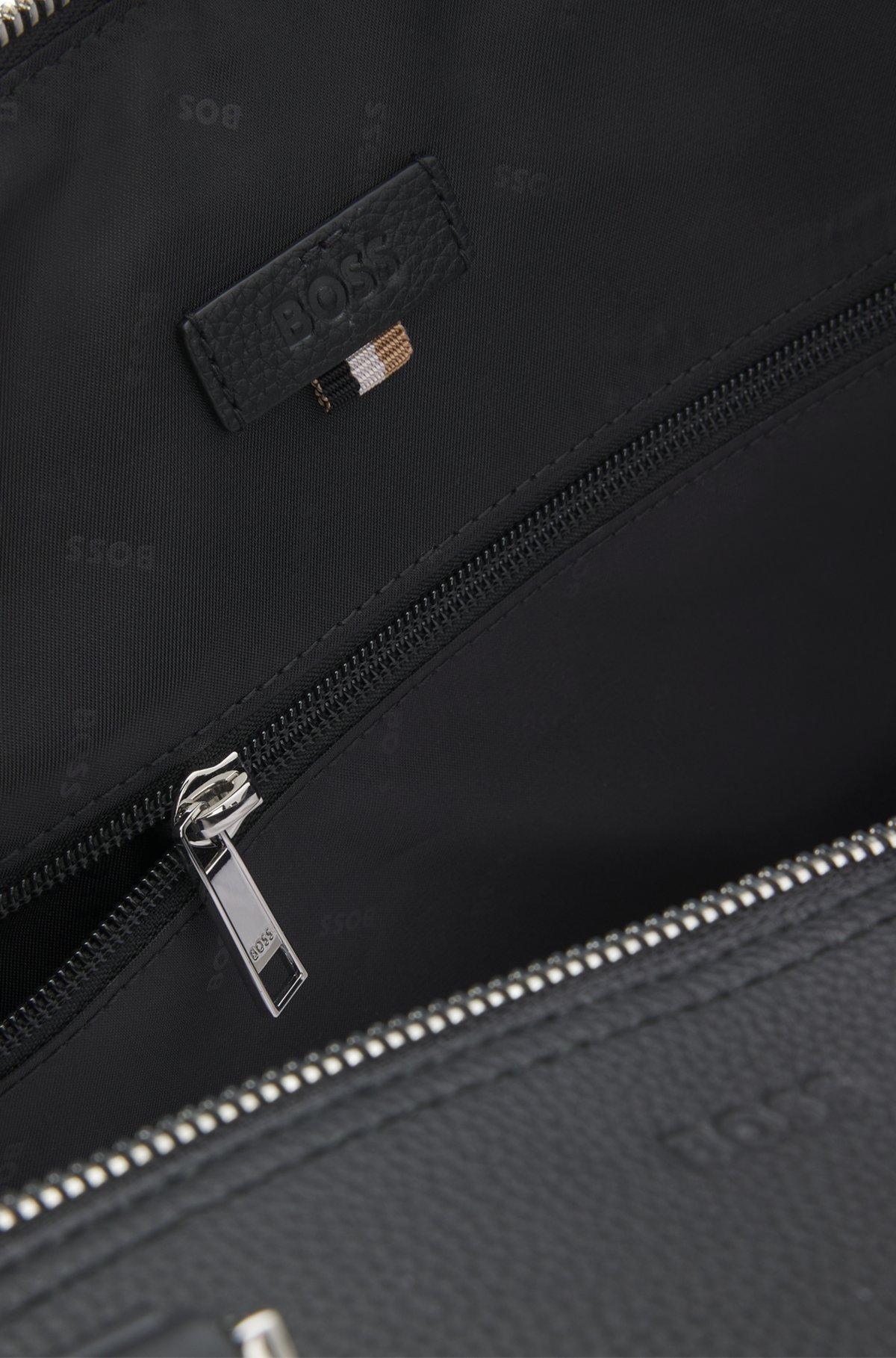 Grained-leather holdall with detachable metal padlock Product Image