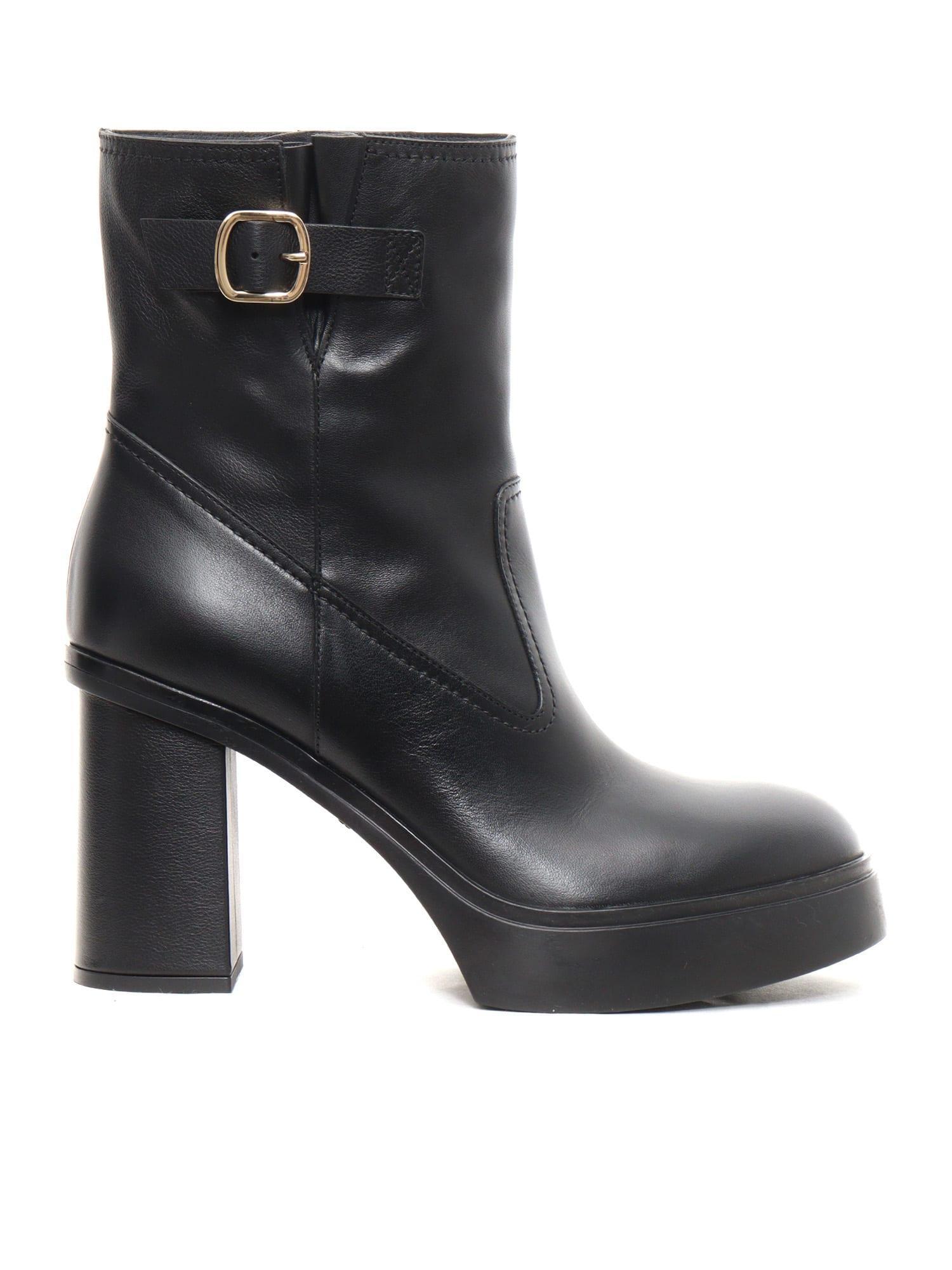 SANTONI Heeled Ankle Boots In Black Product Image