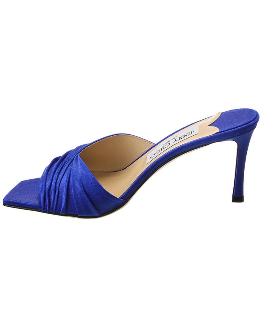 JIMMY CHOO Basil 75 Jersey Mule In Blue Product Image