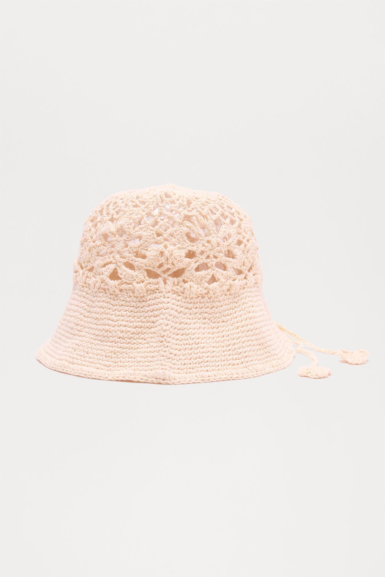 The Best Days Crochet Bucket Hat - Ivory Female Product Image